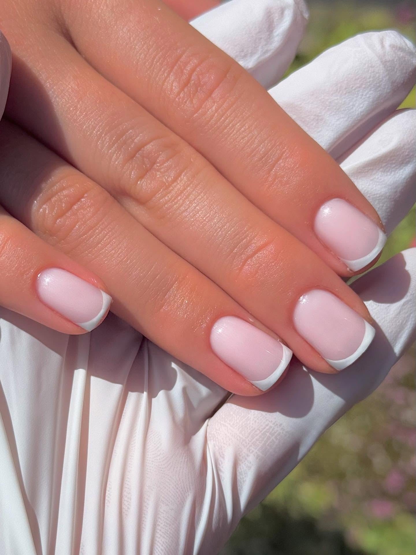 6. Baby Pink French with Gentle Curve (French Manicure Nail Ideas)