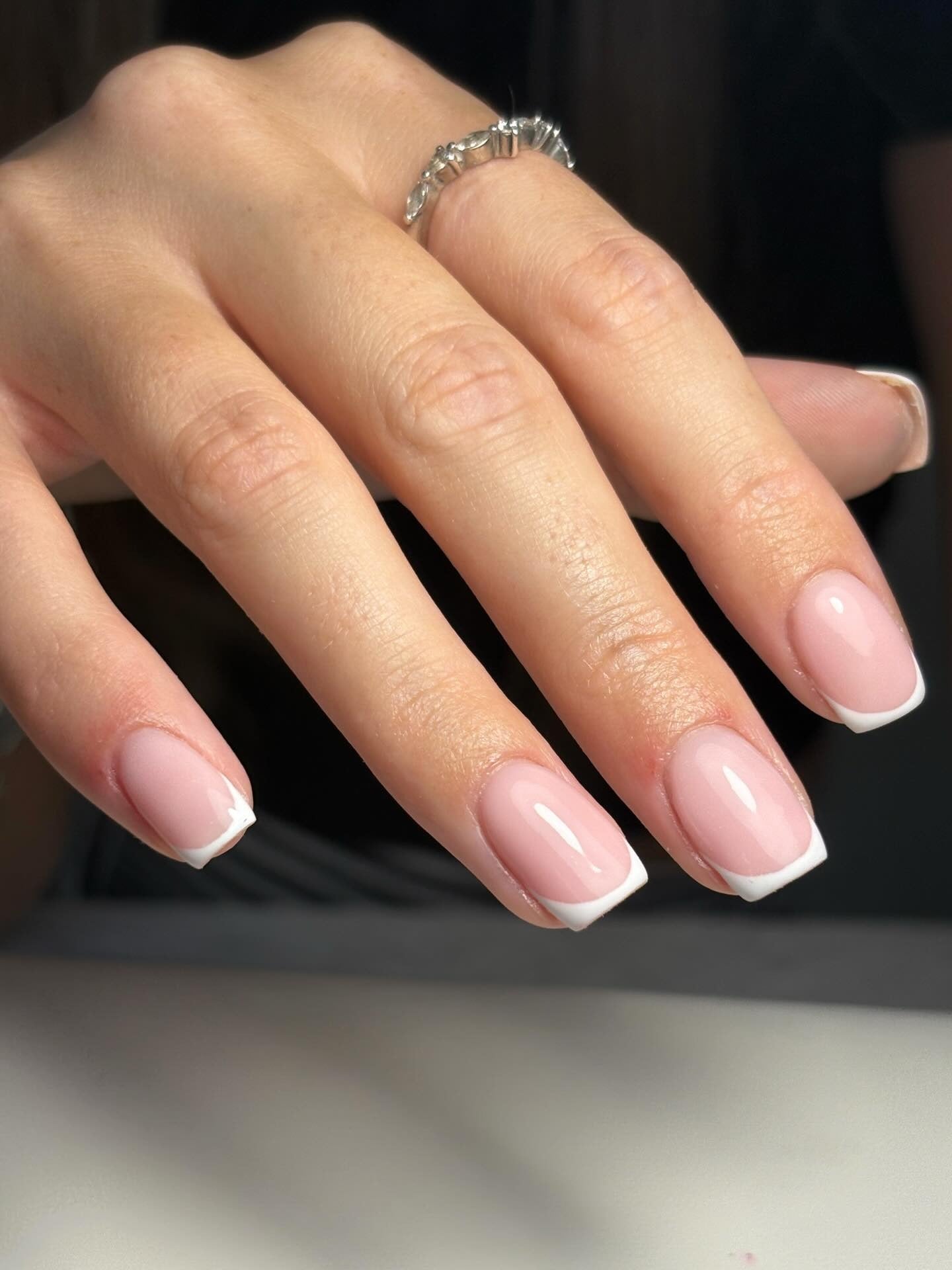 7. Soft Square French with Balanced White Border (French Manicure Nail Ideas)