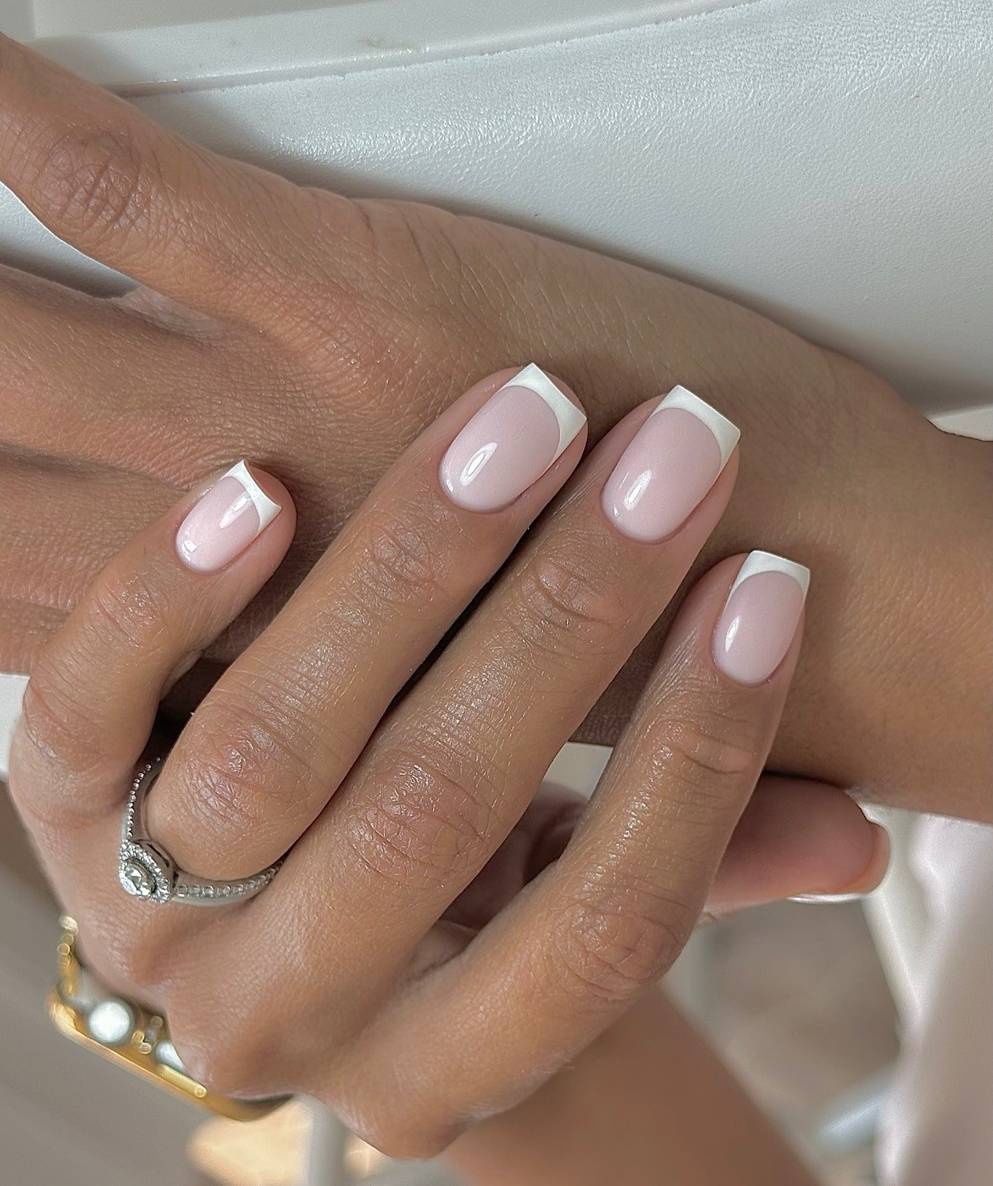 11. Soft Square French with Sheer Pink Base (French Manicure Nail Ideas)
