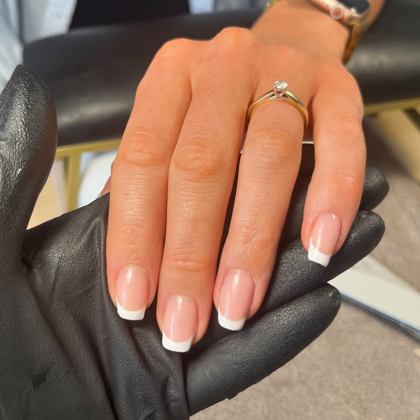 15. Classic Medium French with Sharp White Border (French Manicure Nail Ideas)