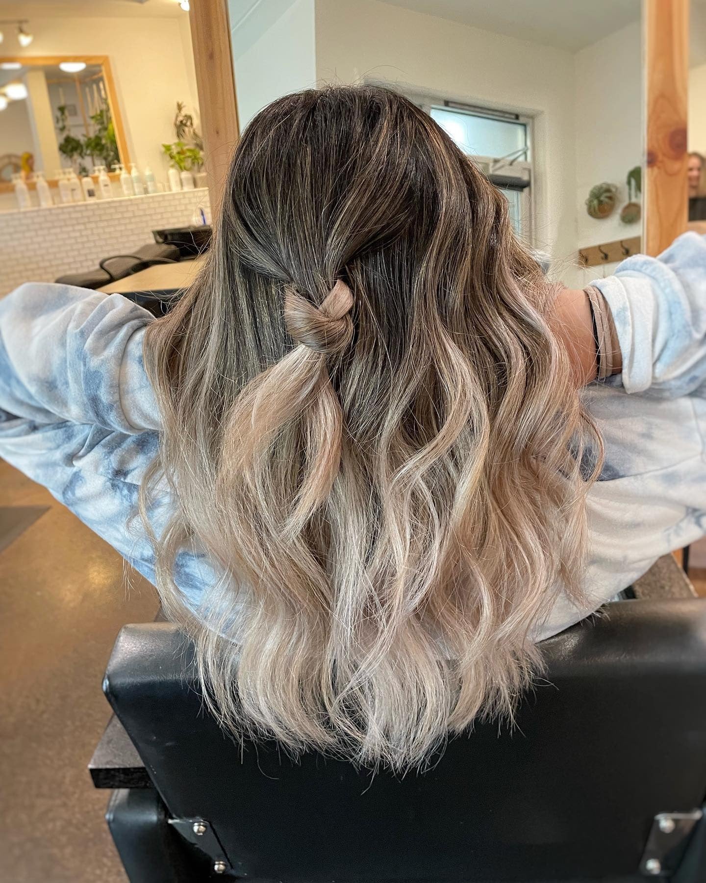 10. Ash Blonde Half-Up Twist with Beachy Waves (Birthday Hairstyles)