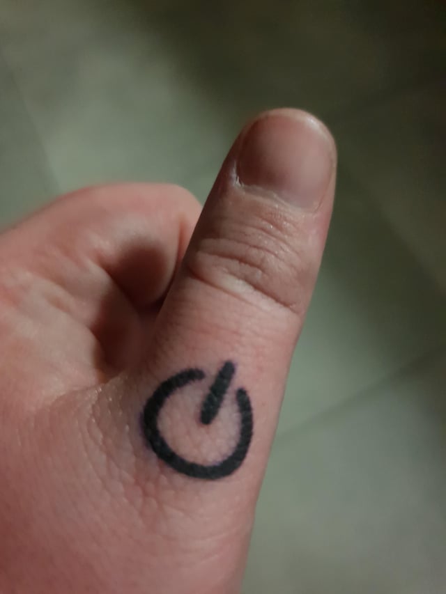 Power button done by Ricky at Black Label Ballarat Tattoo ...