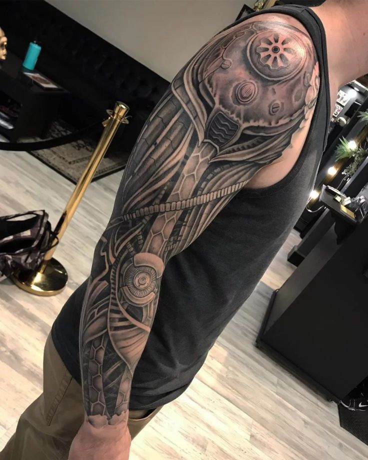60 Unforgettable Biomechanical Tattoos that Creatively Combine ...