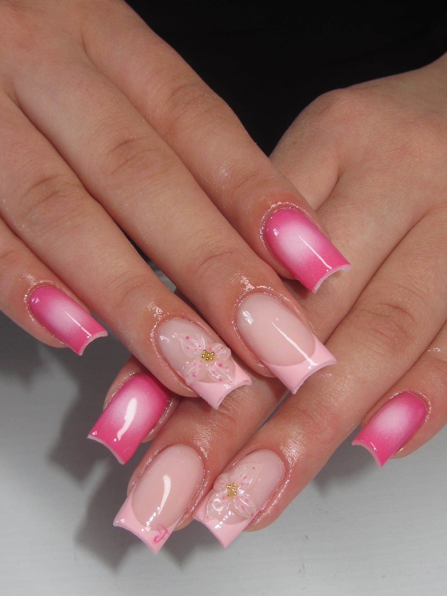 4. Pink Ombre Elegance (Hot Pink Nail Ideas)