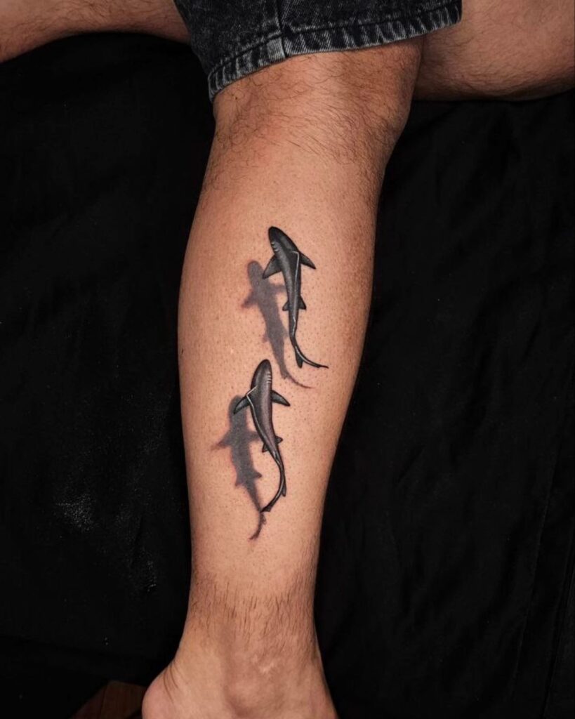 3D Sharks Tattoo