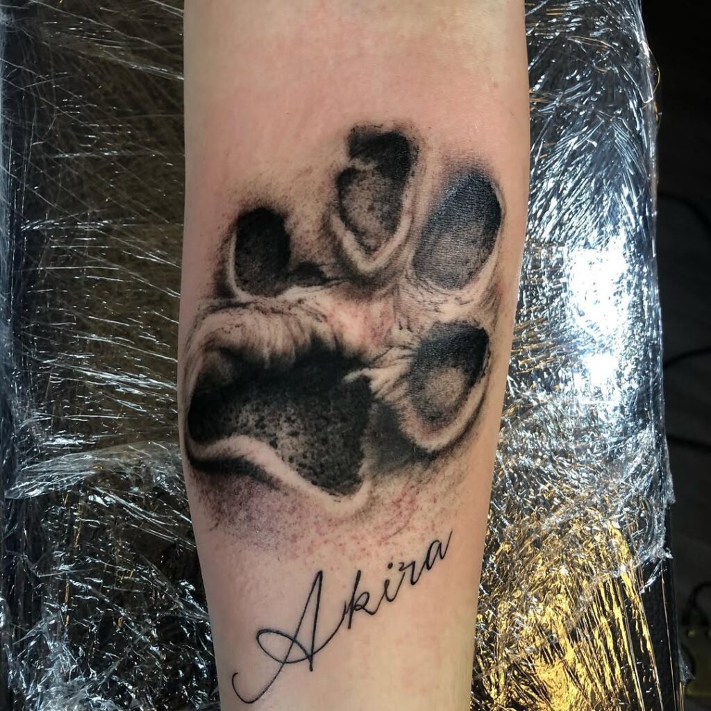 3D Paw Print Tattoo