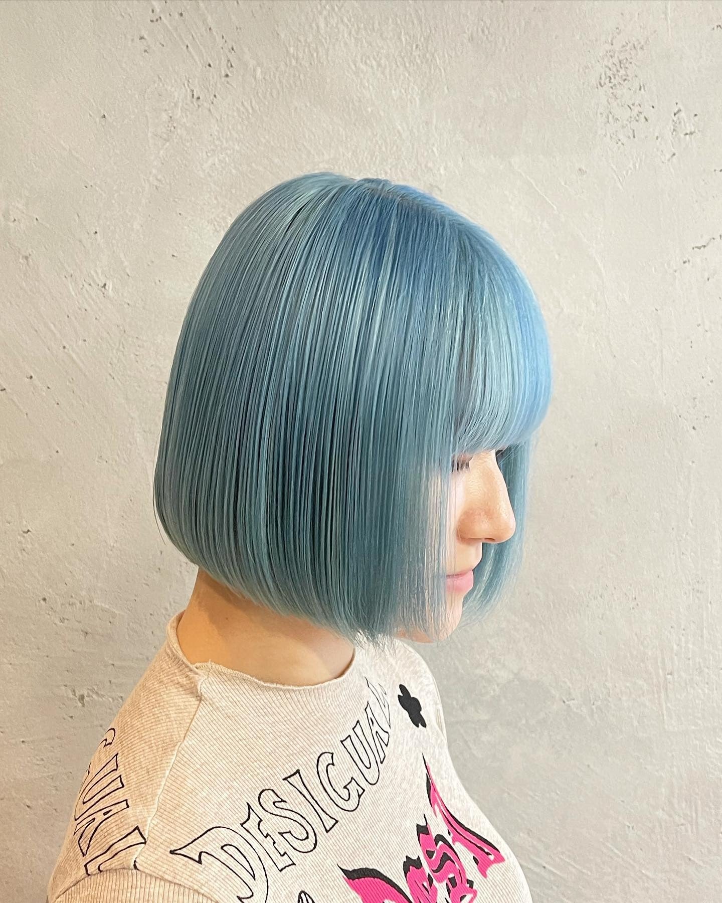 3. Precision Cut Bob in Powder Blue (Light Blue Hair Color)