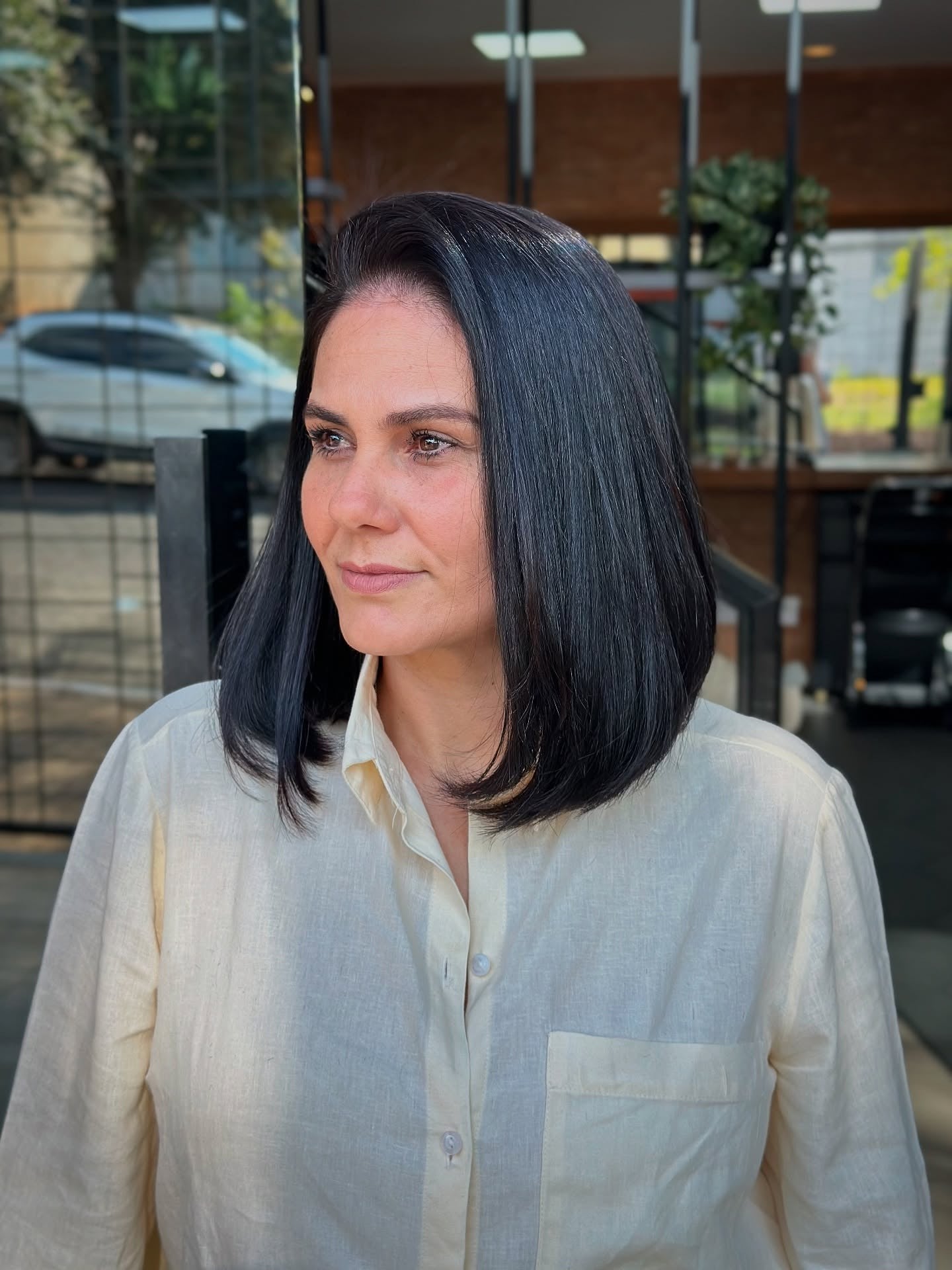 4. Classic Black Long Bob with Face-Framing Layers (Long Bob Hairstyles)