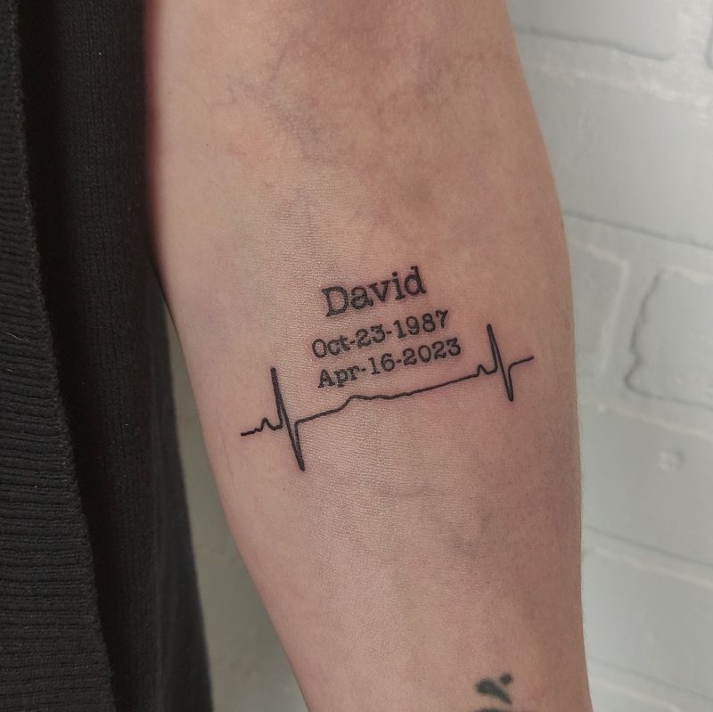Heartbeat Line Memorial Tattoo