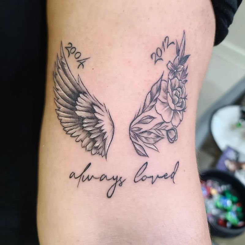 Angel Wings Memorial Tattoo
