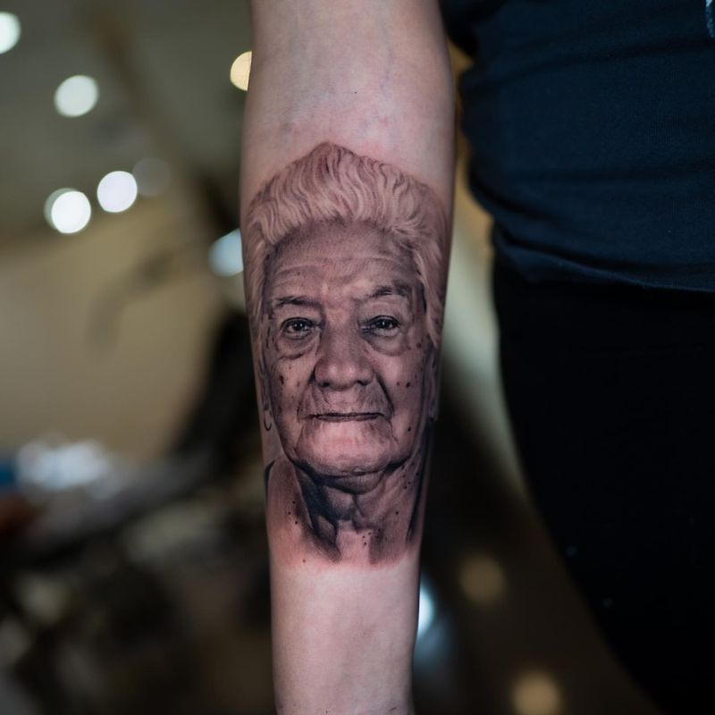 Portrait Sketch Memorial Tattoo