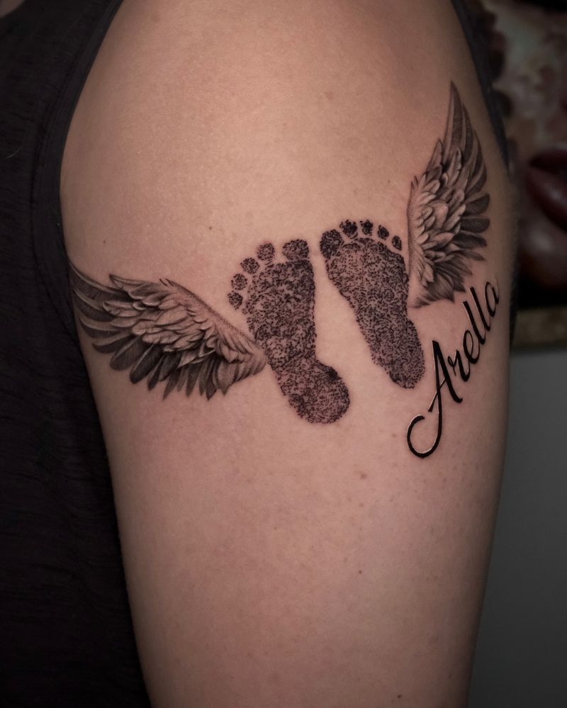 Footprints Memorial Tattoo