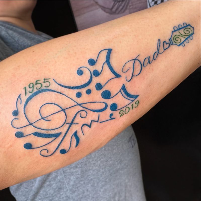 Musical Notes Memorial Tattoo