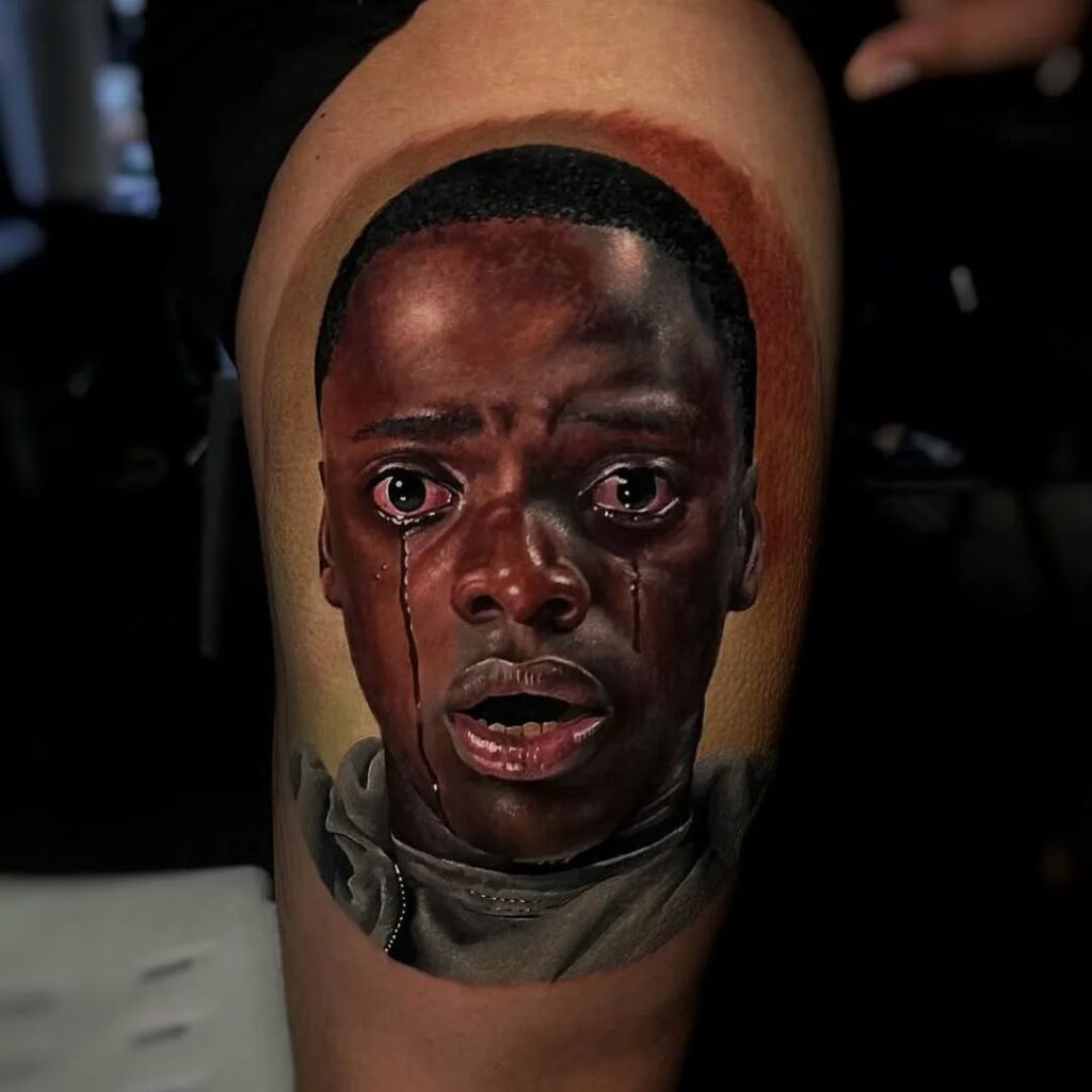 Hyperrealistic Boy Crying Tattoo