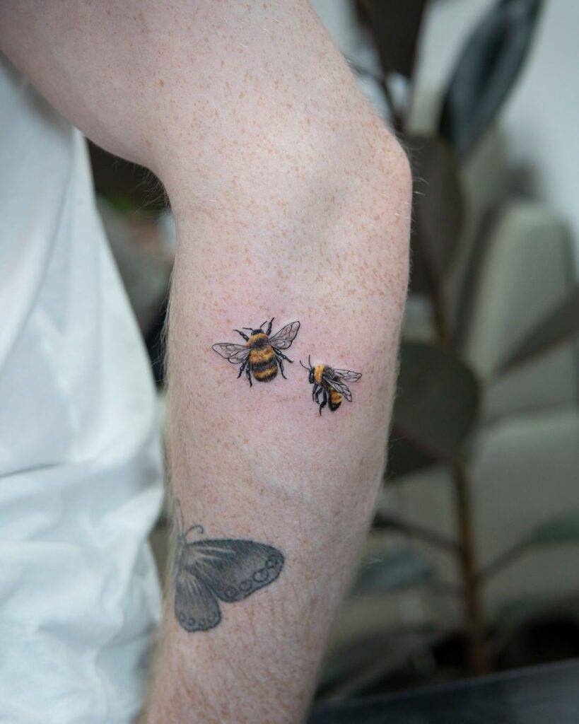 Hyperrealistic Bees Tattoo