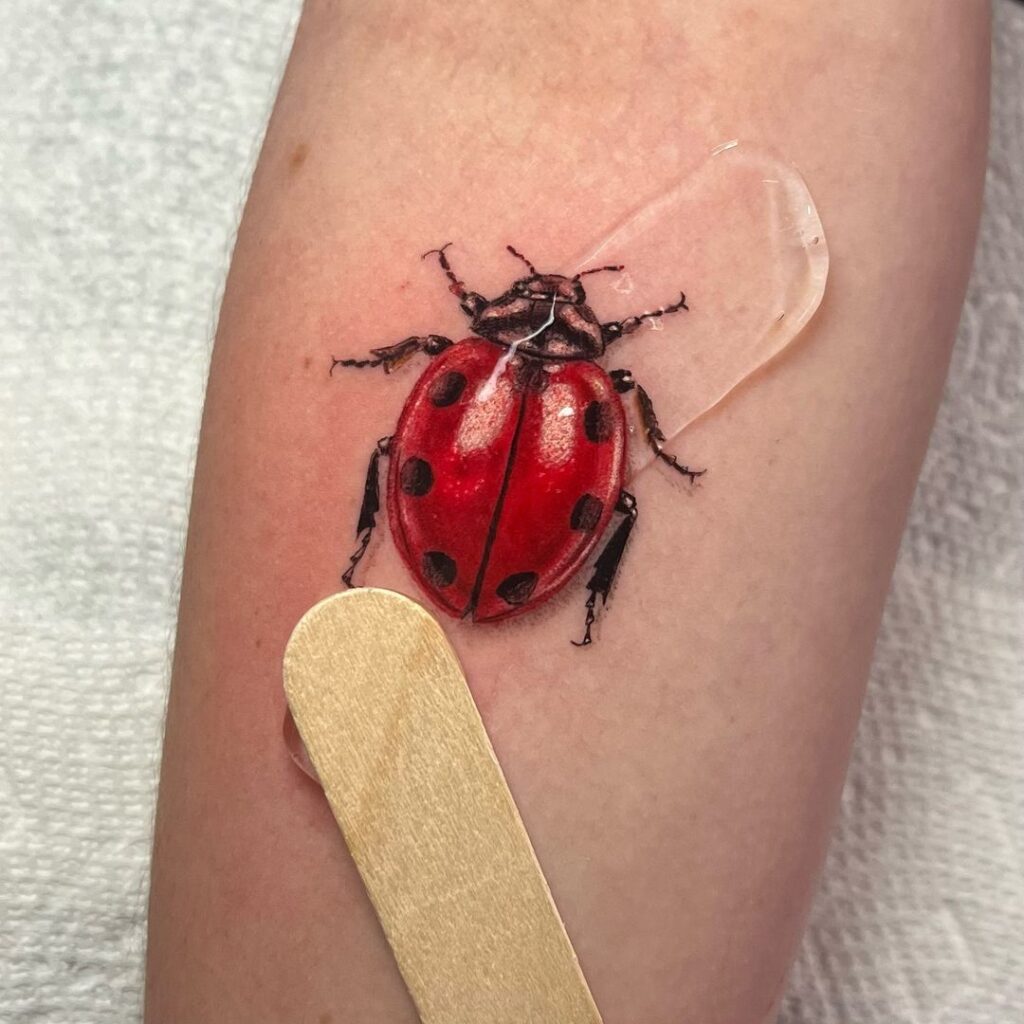 Hyperrealistic Ladybug tattoo