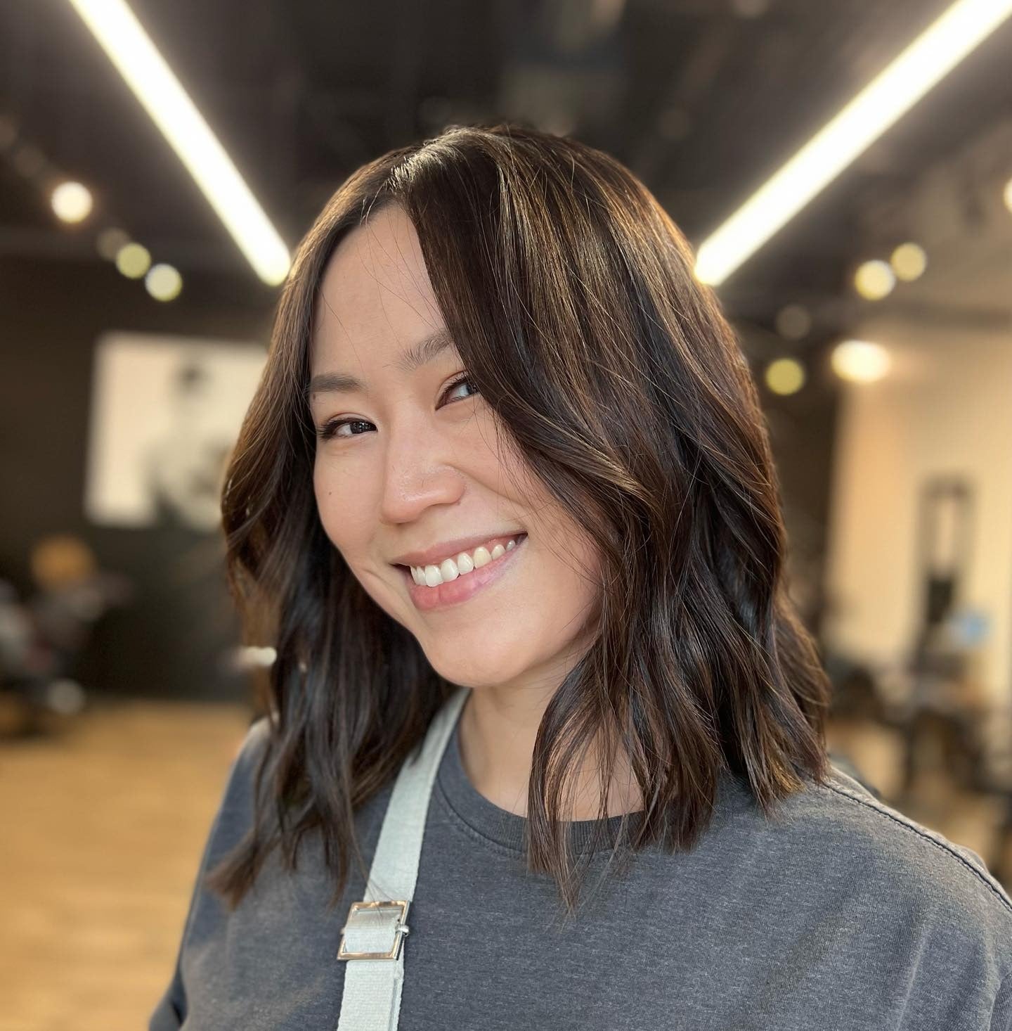 6. Glossy Espresso Lob with Waves (Lob Hairstyles)