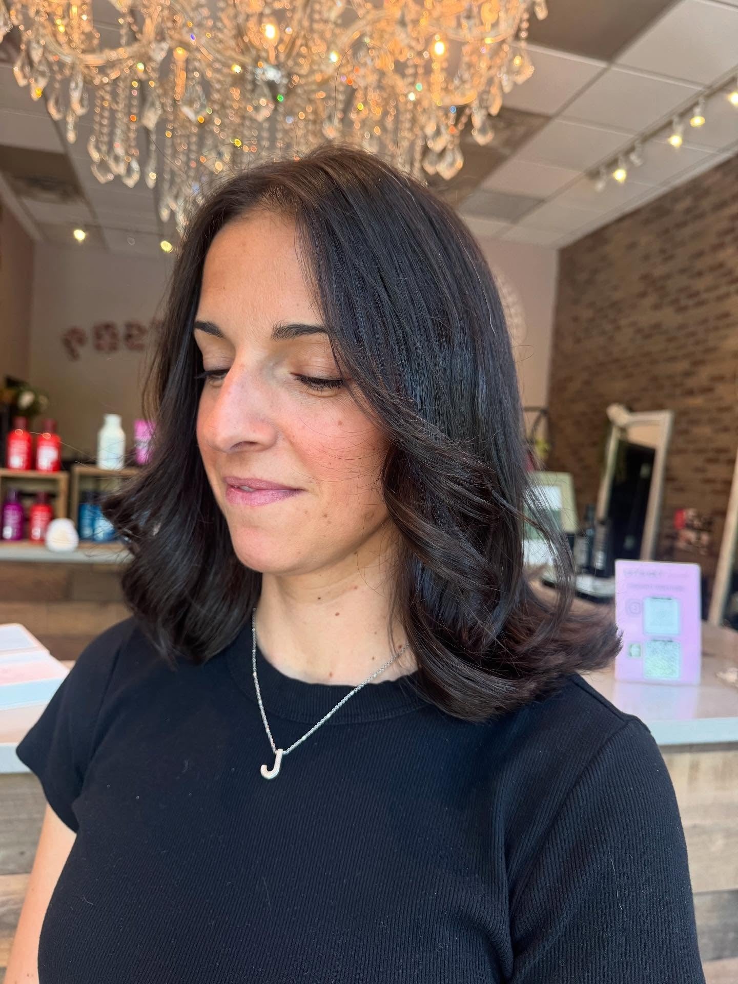 7. Deep Chocolate Lob with Soft Curls (Lob Hairstyles)