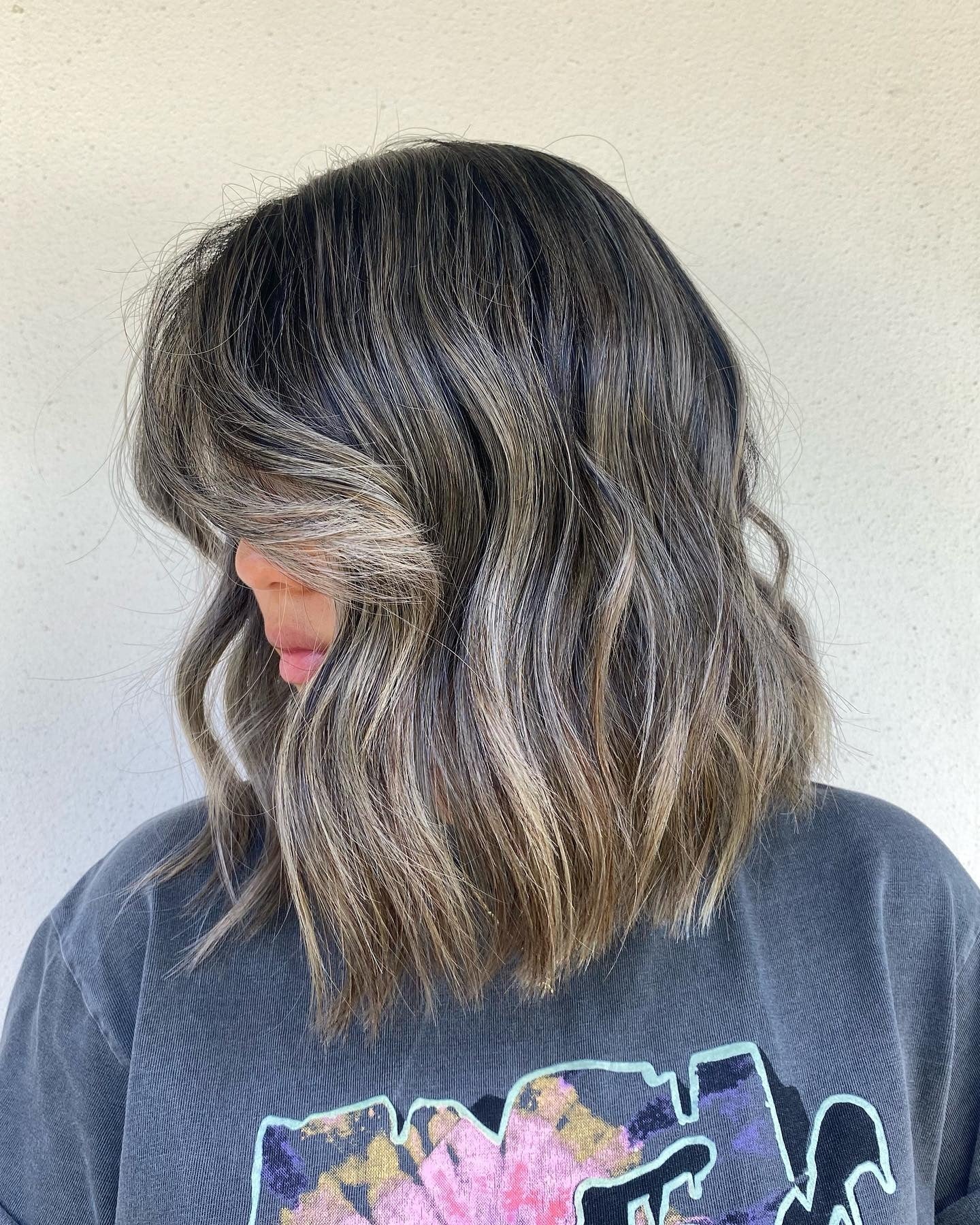 13. Smoky Ash Lob with Soft Waves (Lob Hairstyles)