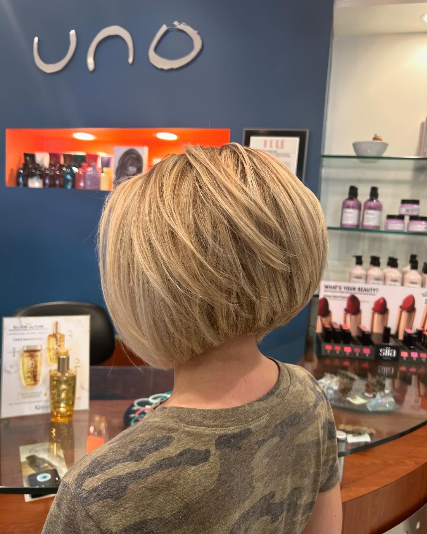 10. Rounded Stacked Bob with Light Blonde Finish (Stacked Haircuts)