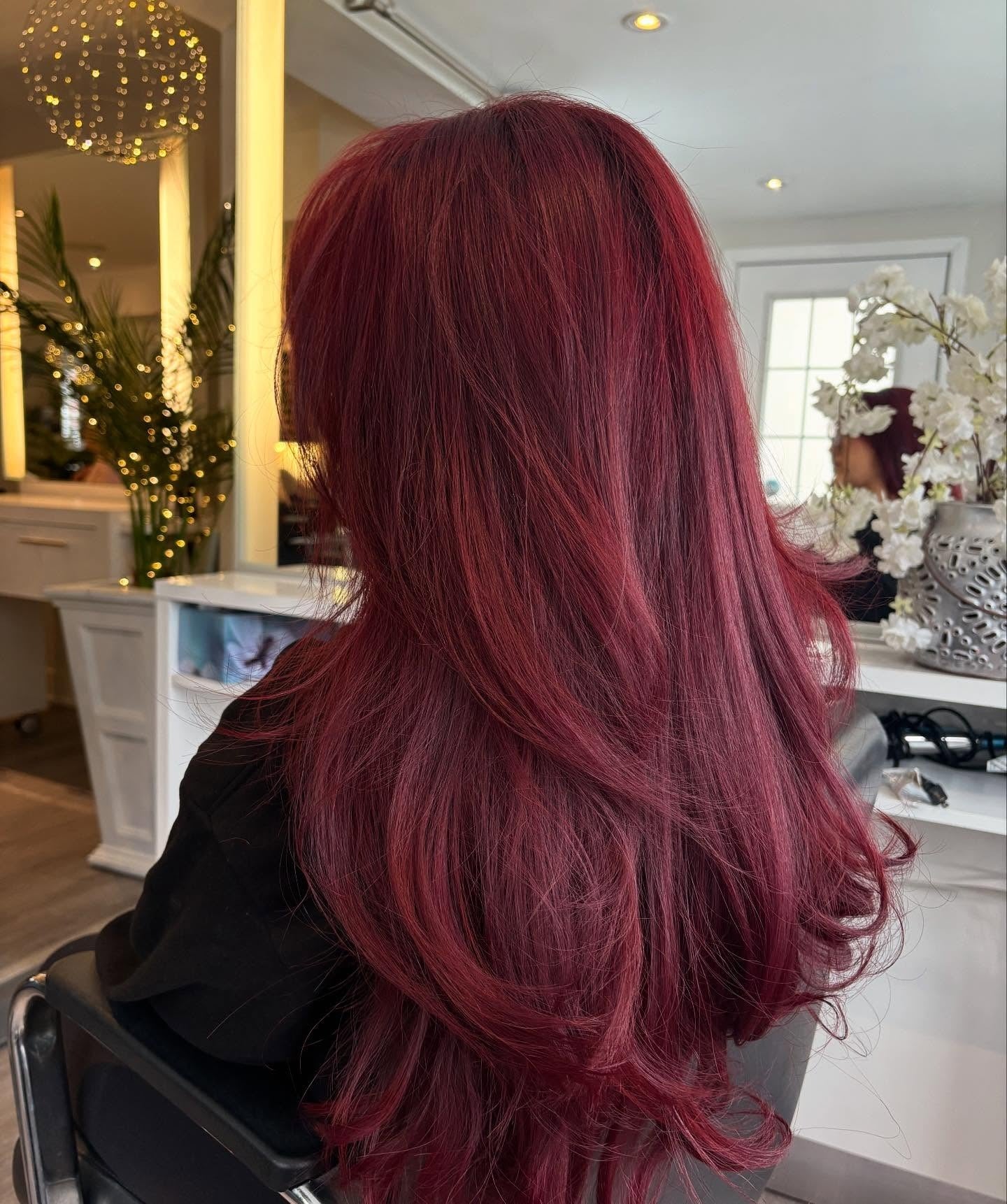 3. Layered Cherry Red Volume (Cherry Red Hair Color)
