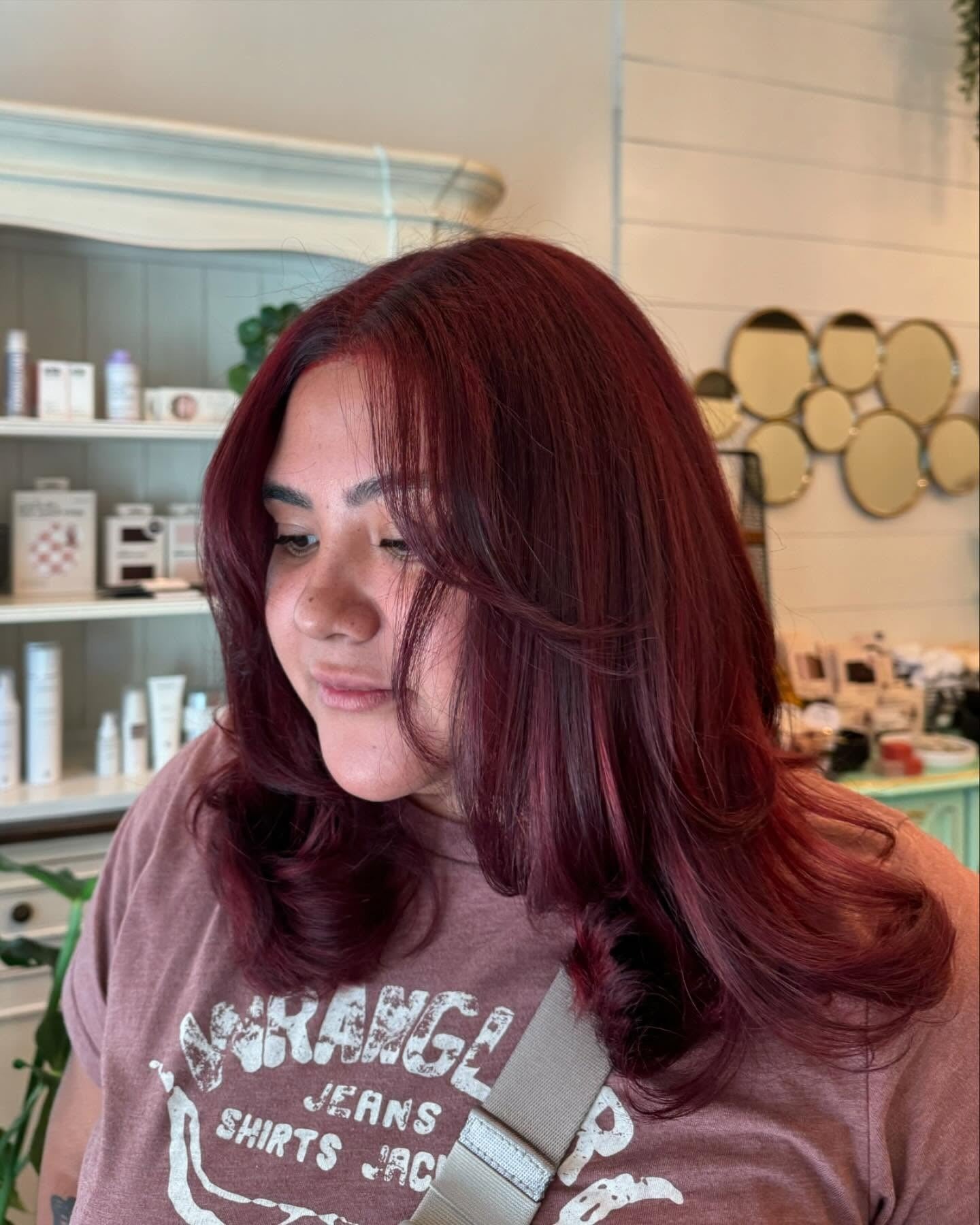 5. Soft Cherry Red Blowout (Cherry Red Hair Color)