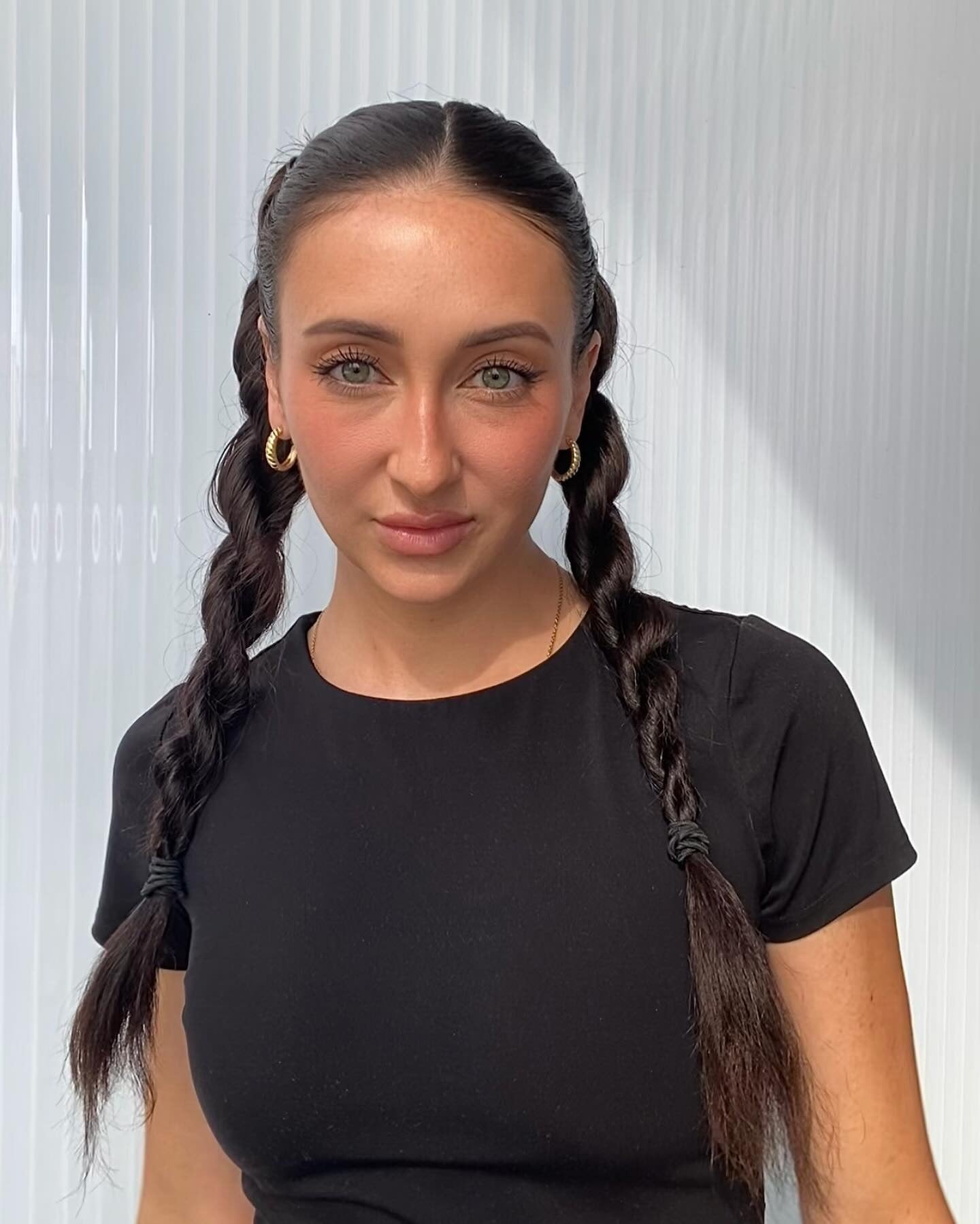 8. Double Rope Braids on Dark Brunette (Summer Hairstyles)