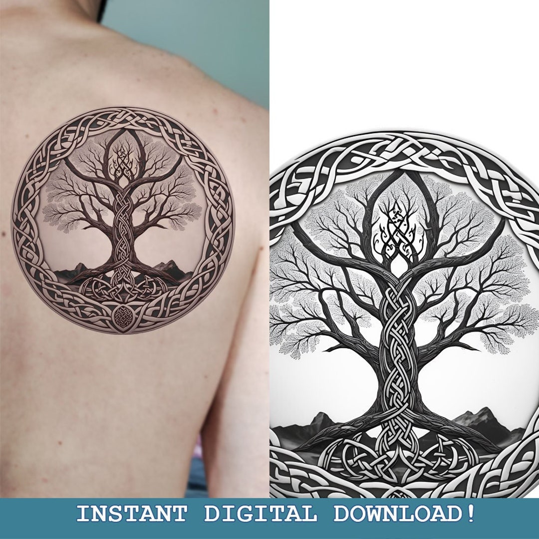 Yggdrasil Tree of Life Tattoo Design Instant Digital L Download Norse Mythology Scandinavic - Etsy