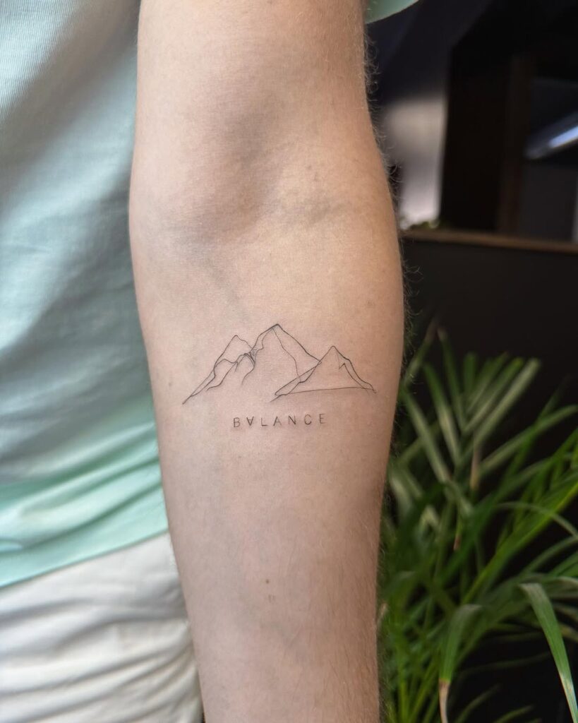 Mountain And A Power Word Tattoo