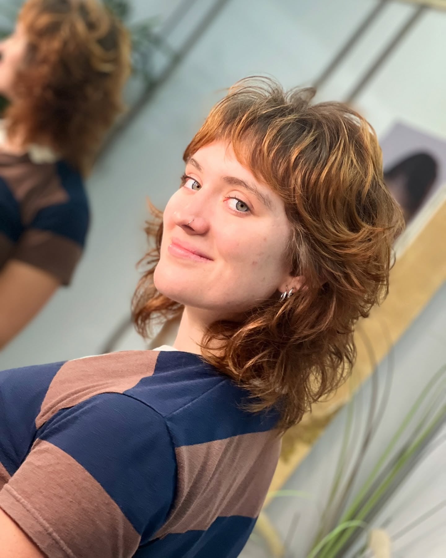 8. Textured Copper Mullet with Shag Layers (Shaggy Mullet Haircut)