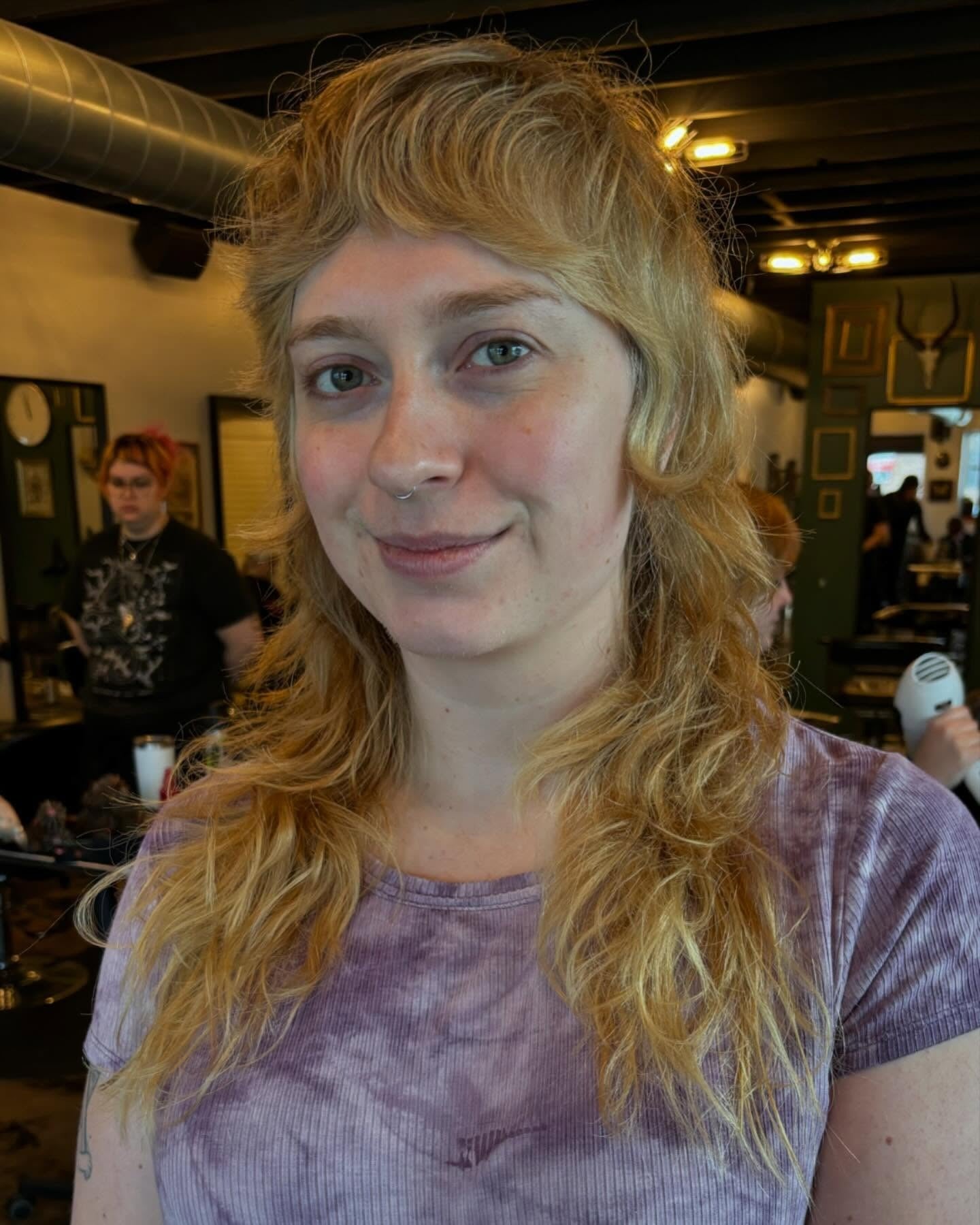 9. Golden Blonde Mullet with Soft Waves (Shaggy Mullet Haircut)