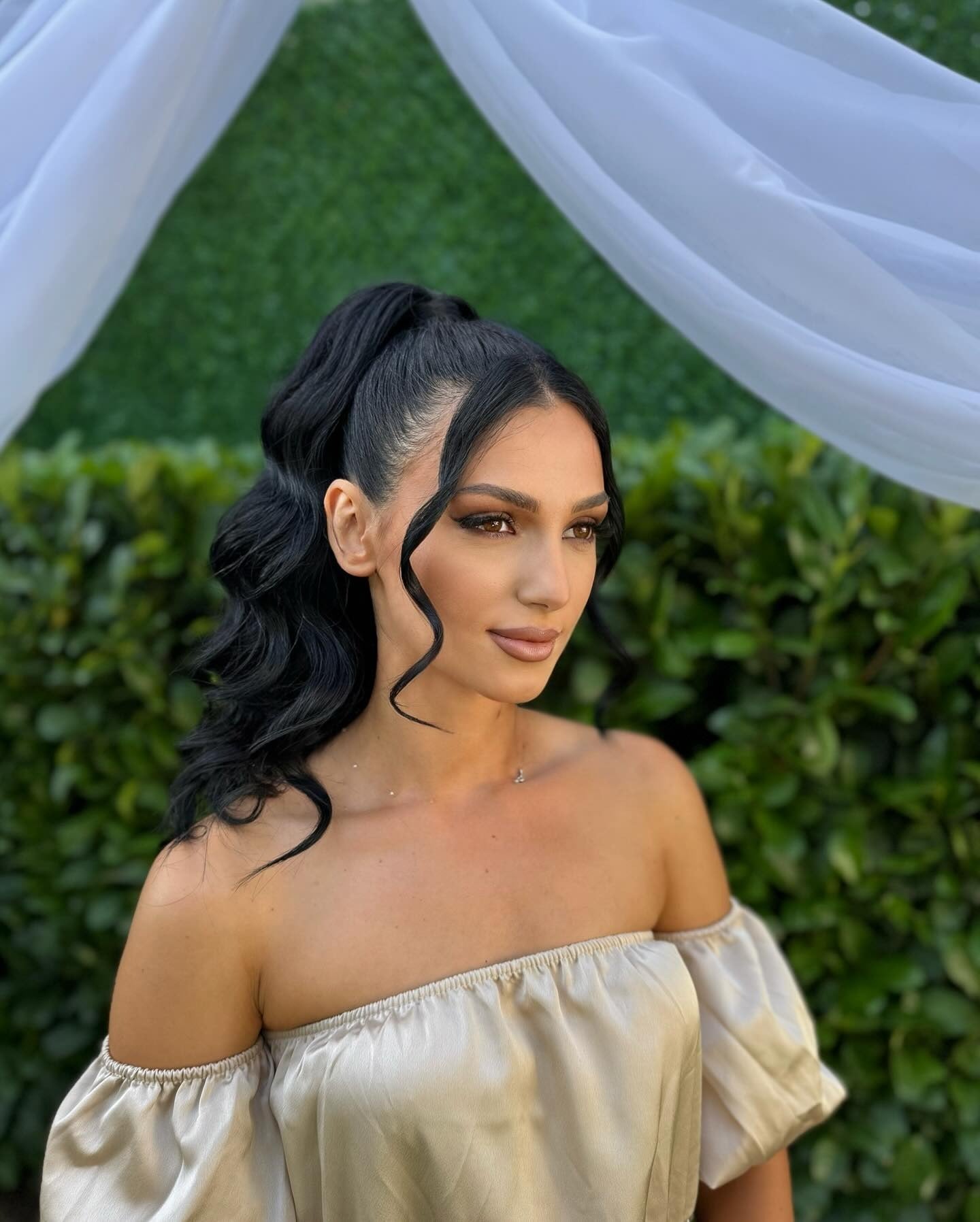 1. Sleek High Ponytail with Dark Waves (Elegant Hairstyles)