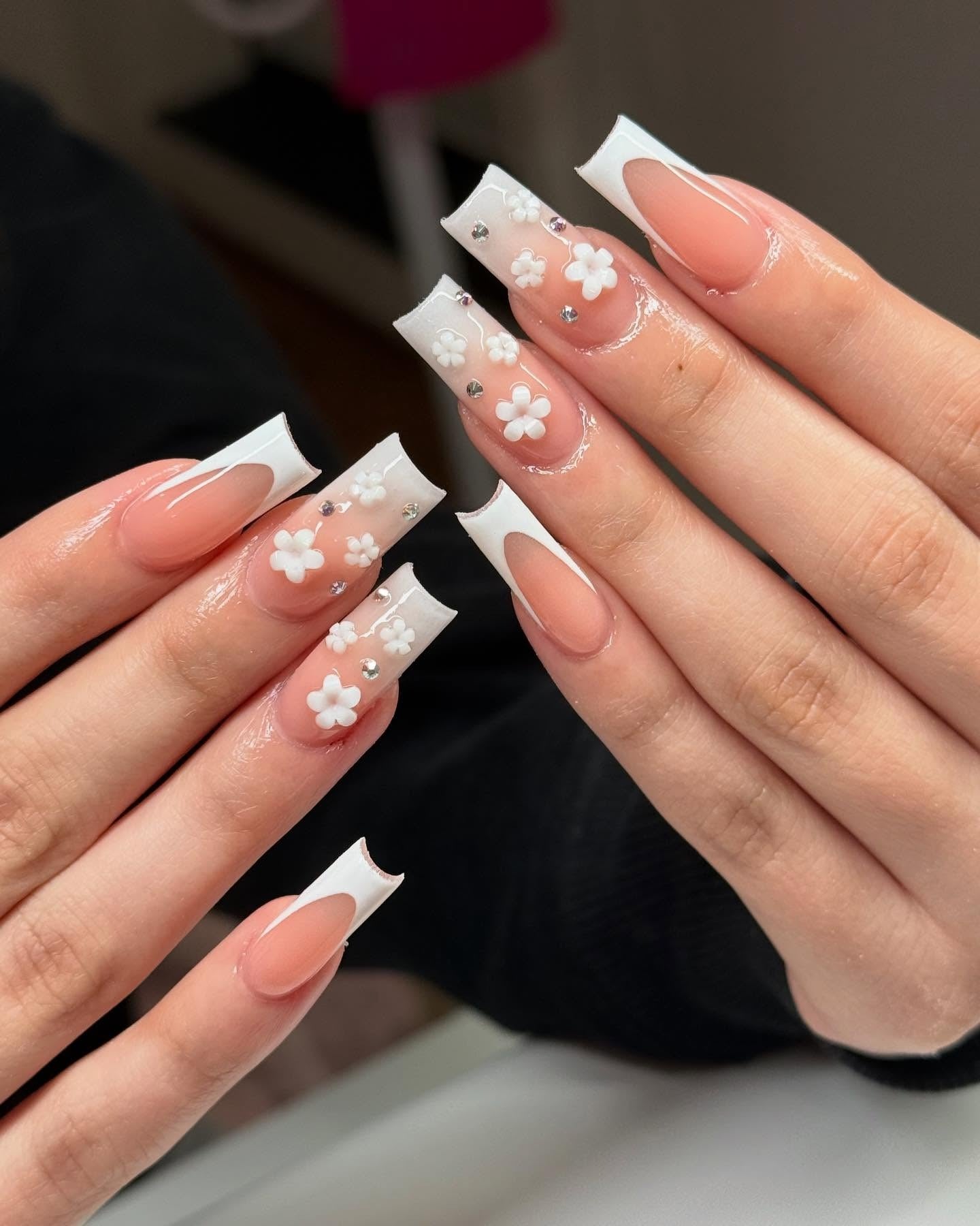 2. Playful Pink XO Nail Art (Small Coffin Nail Ideas)