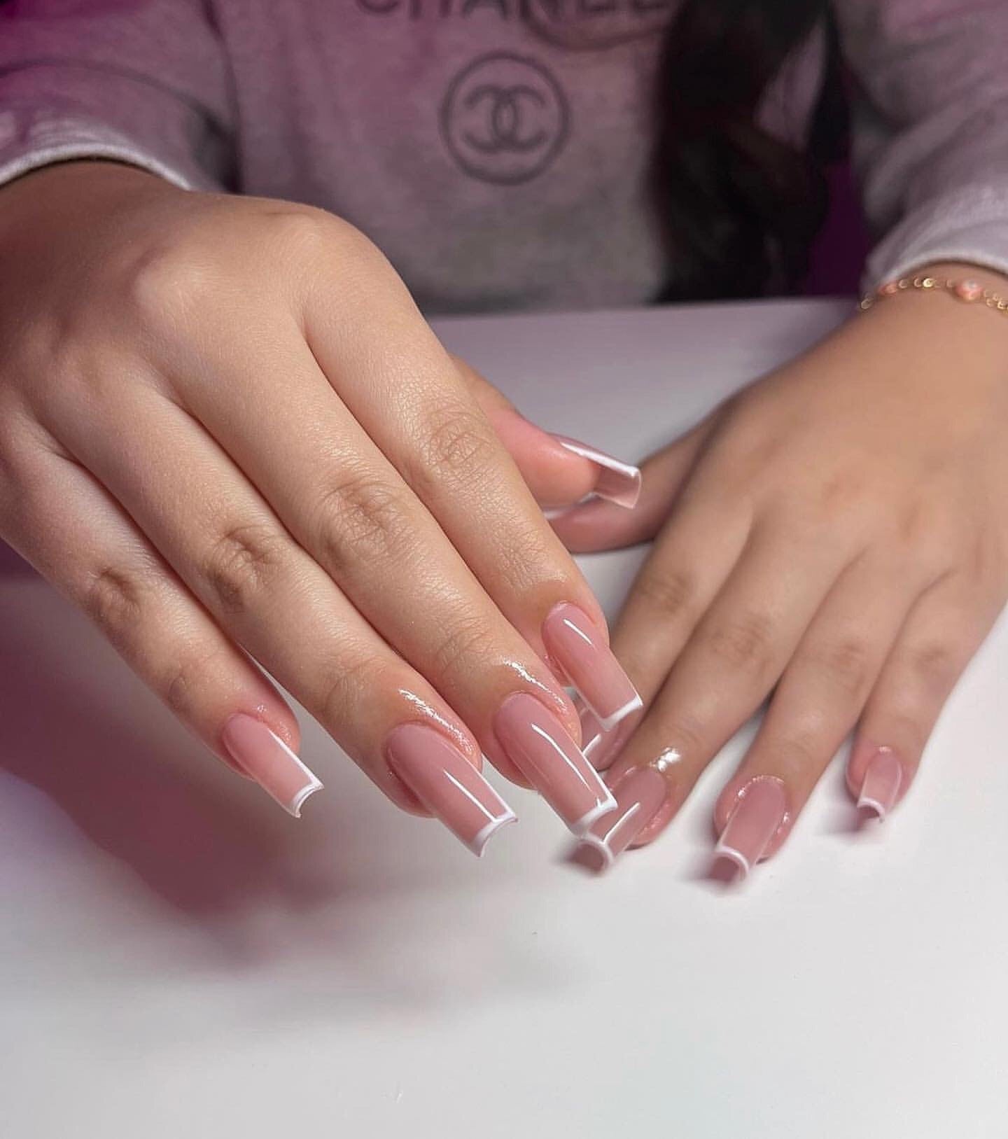 5. Baby Pink Blossoms and Bows (Small Coffin Nail Ideas)