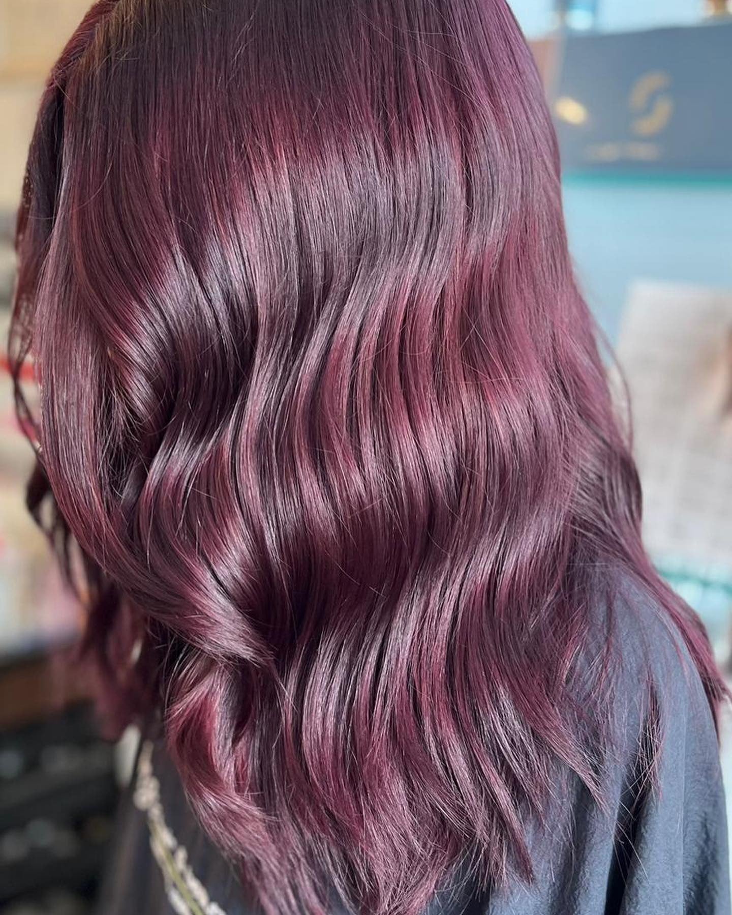 6. Plum Waves with a Velvet Sheen (Plum Hair Color)