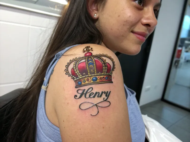 Crown Name Tattoo