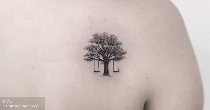 Empty Swing in a Playground