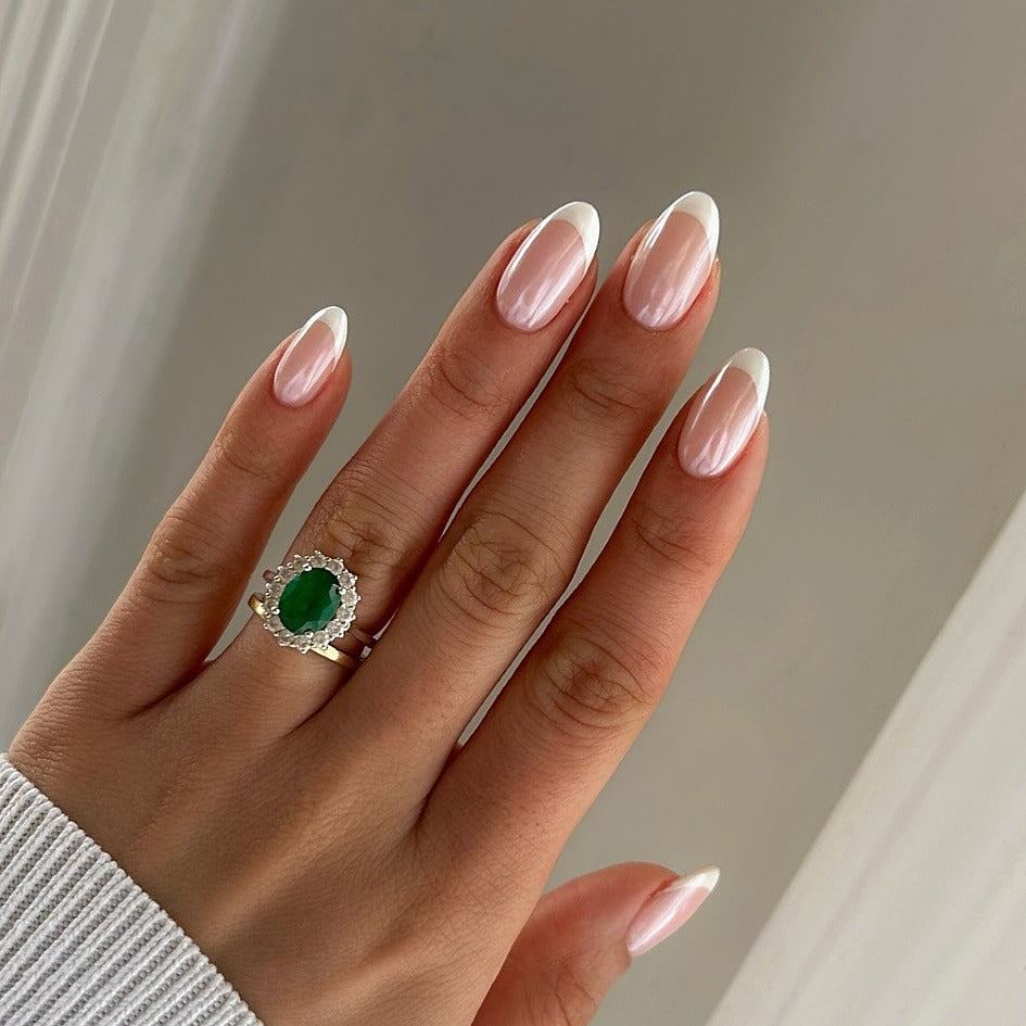 8. Pearl Glaze Almond French (French Nail Ideas)