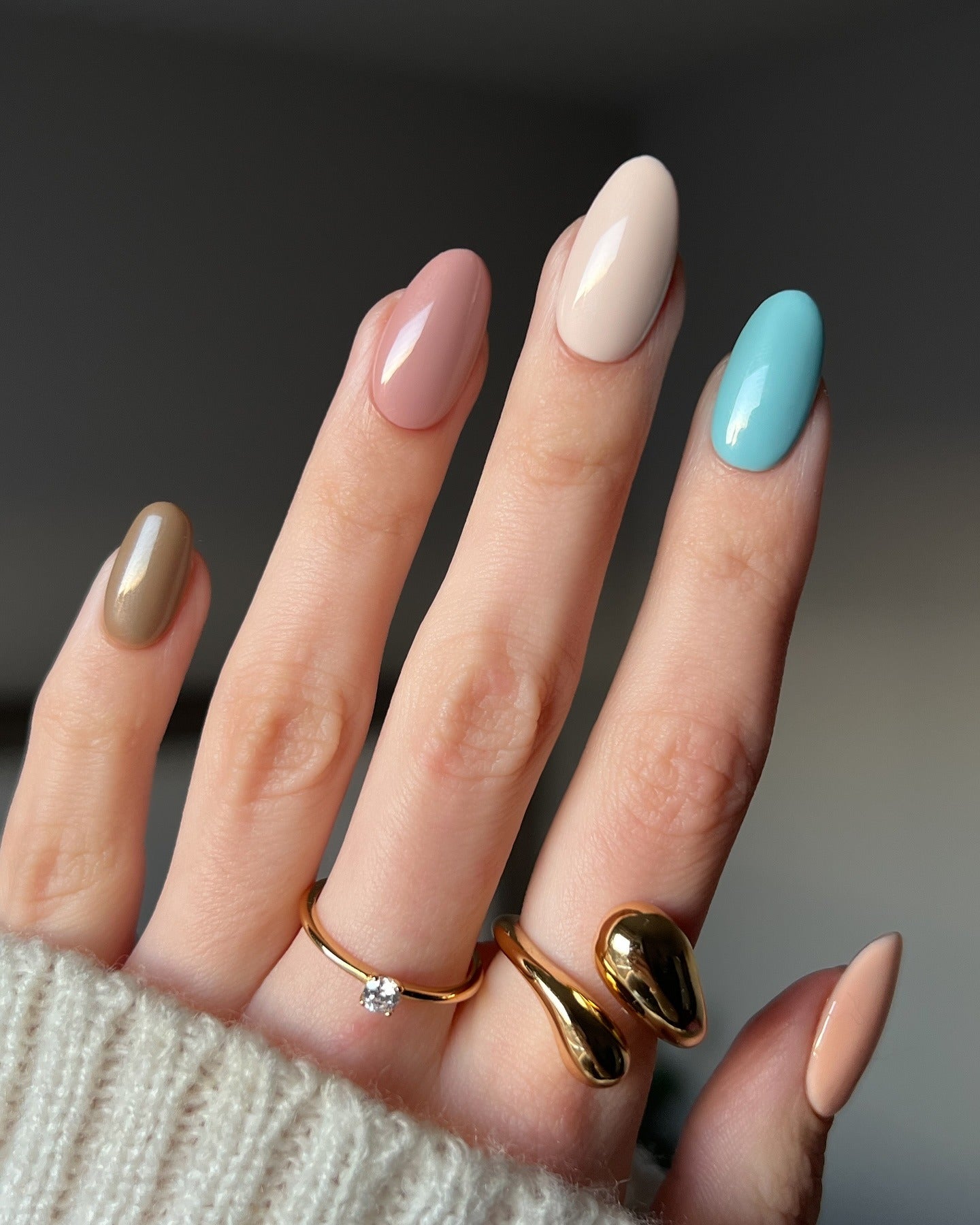 5. Modern Color Block Mix (Basic Nail Ideas)