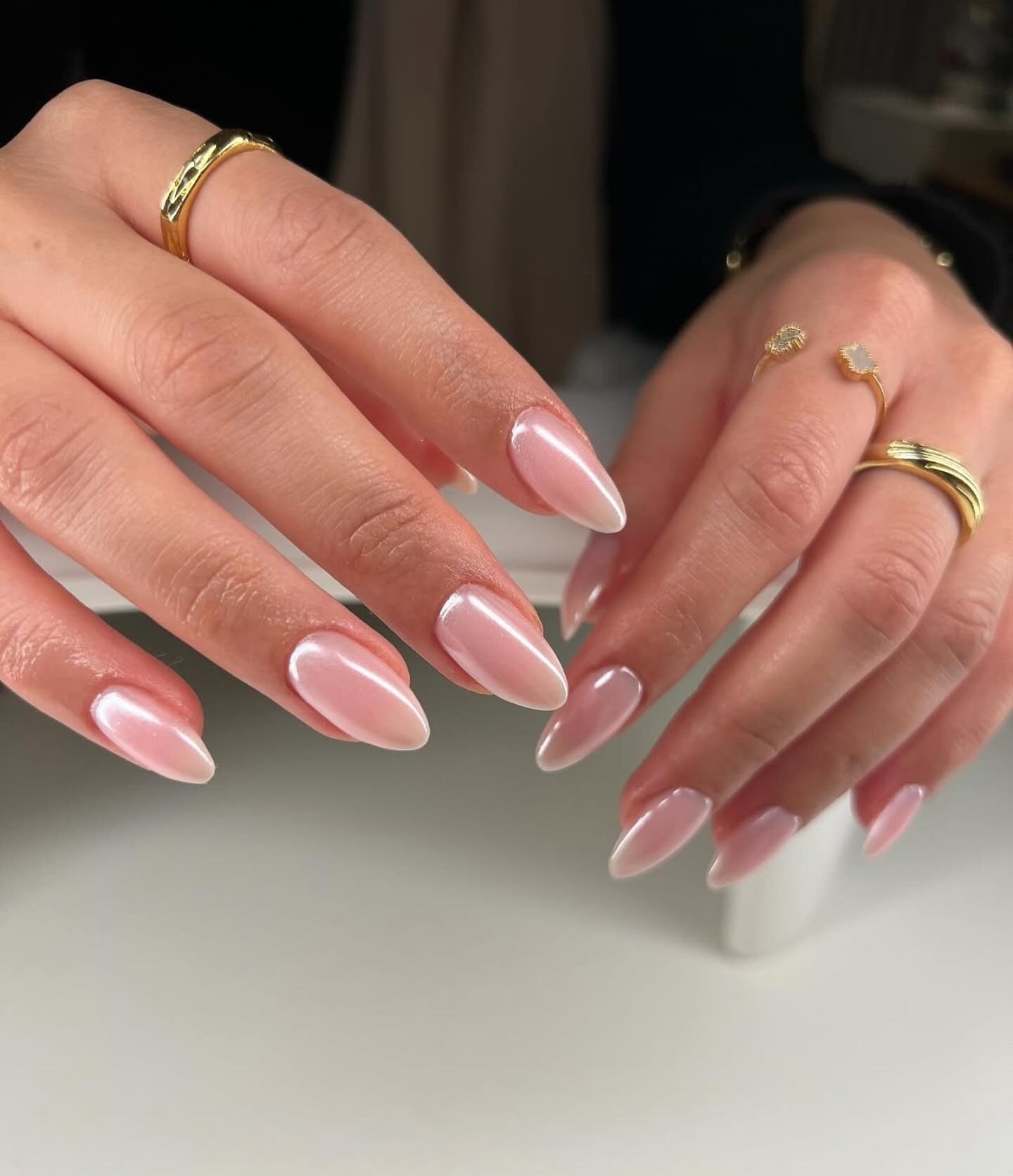 9. Milky Pink Pearl Finish (Basic Nail Ideas)