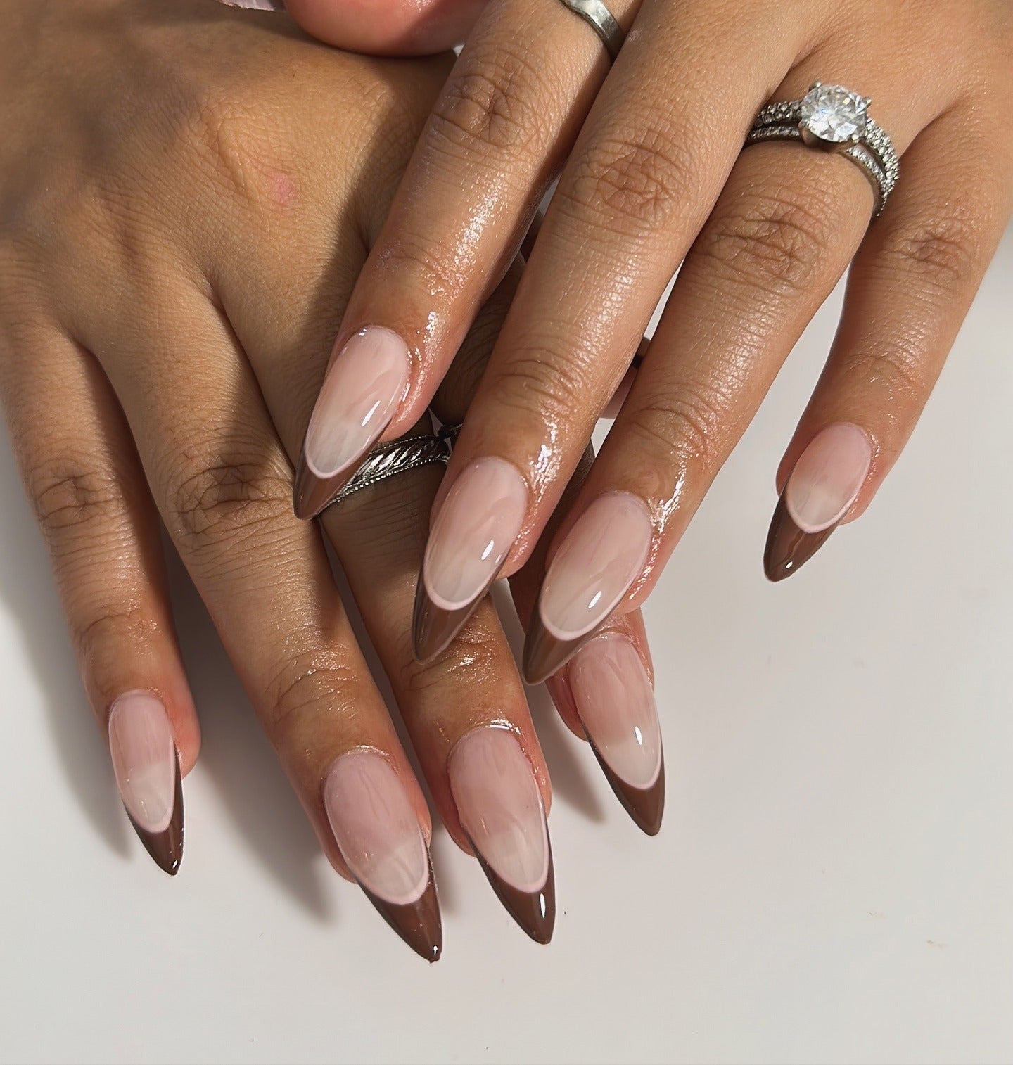 5. Classic Brown French Tips (Brown Nail Ideas)