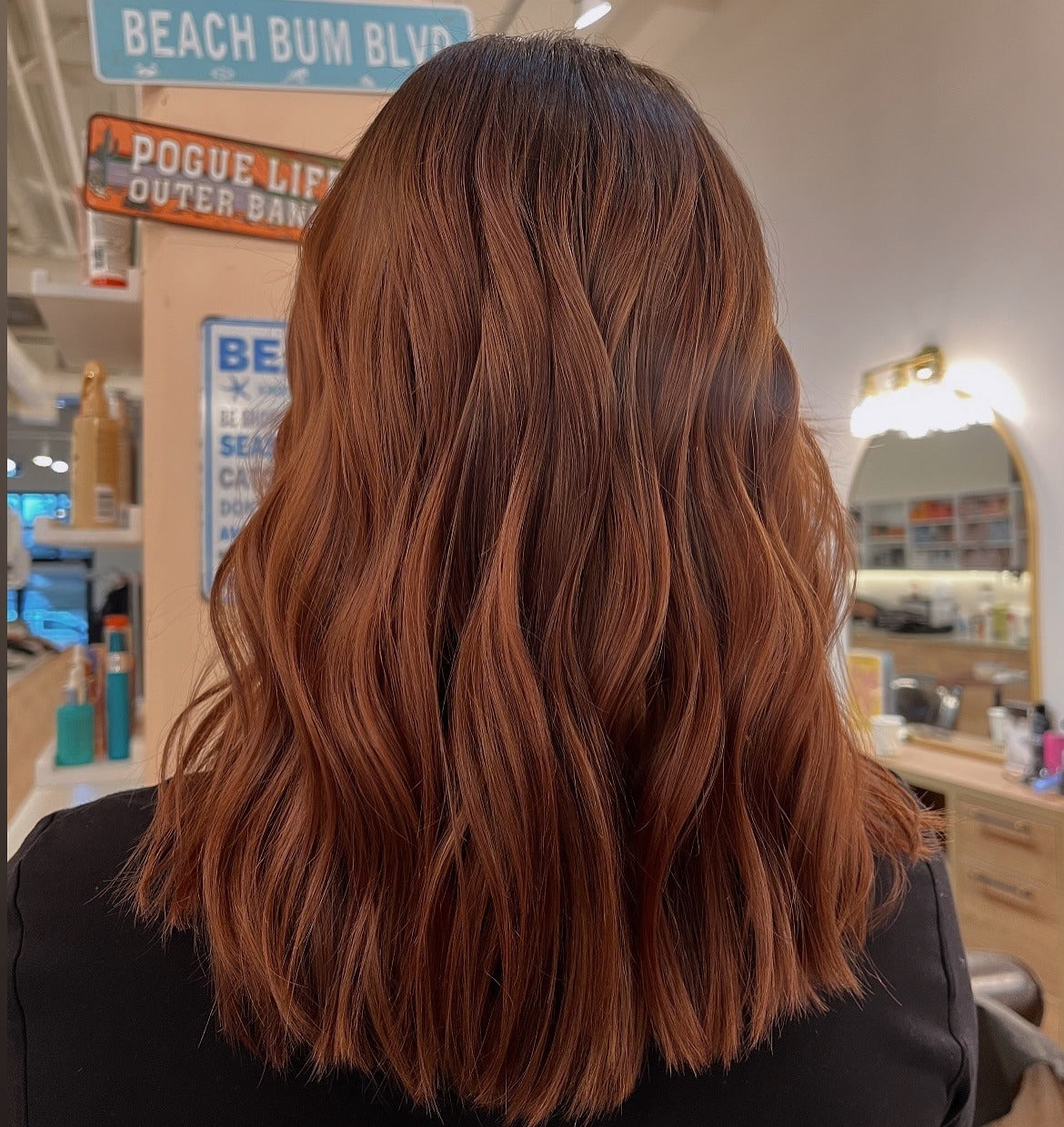 2. Rich Chestnut Mid-Length with Beachy Texture (Chestnut Hair Color)