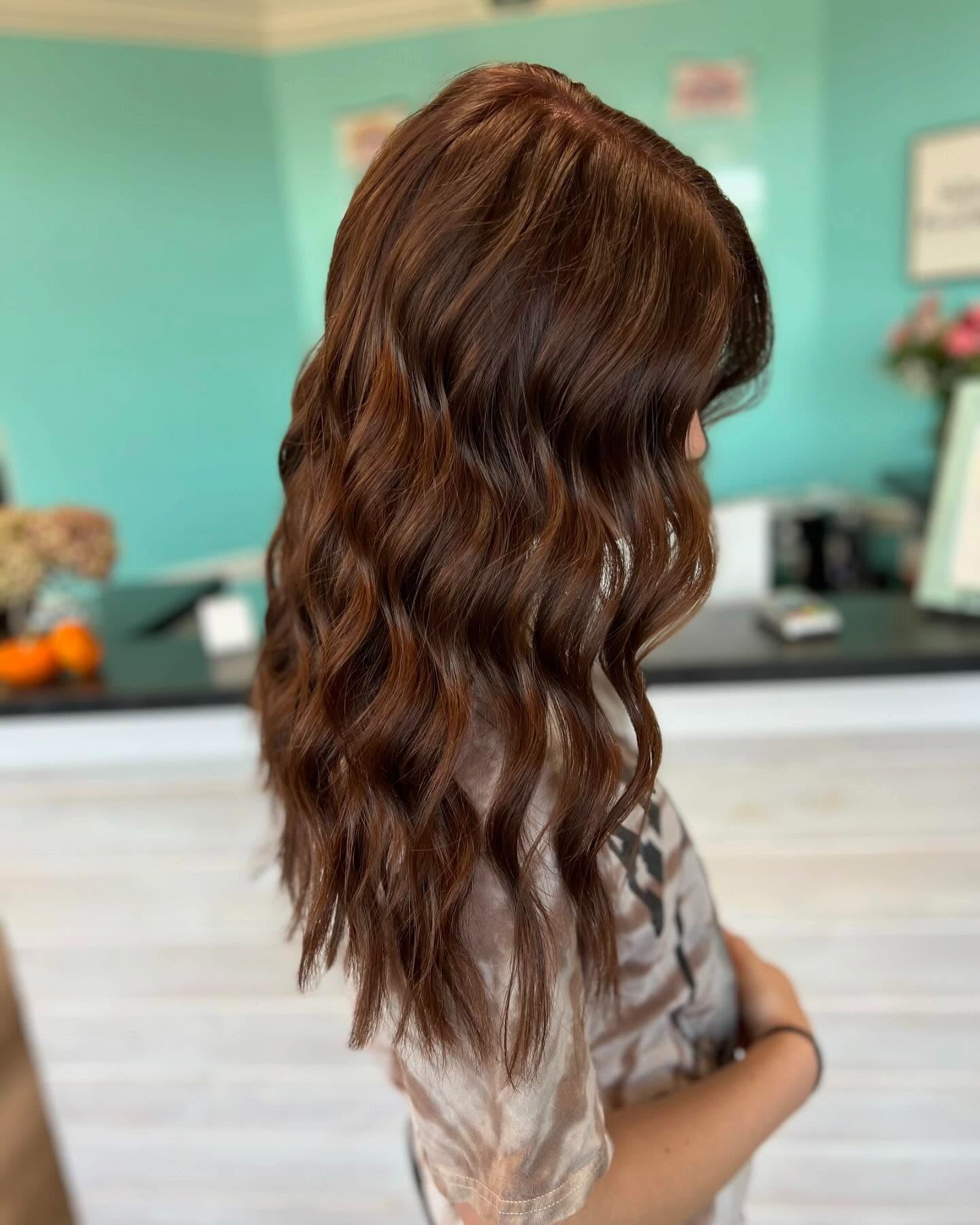 14. Mocha Chestnut Waves with Natural Volume (Chestnut Hair Color)