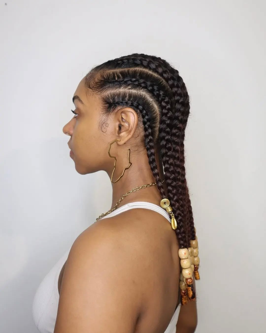 1. Cornrows with Wooden Beads (Cornrow Hairstyles)