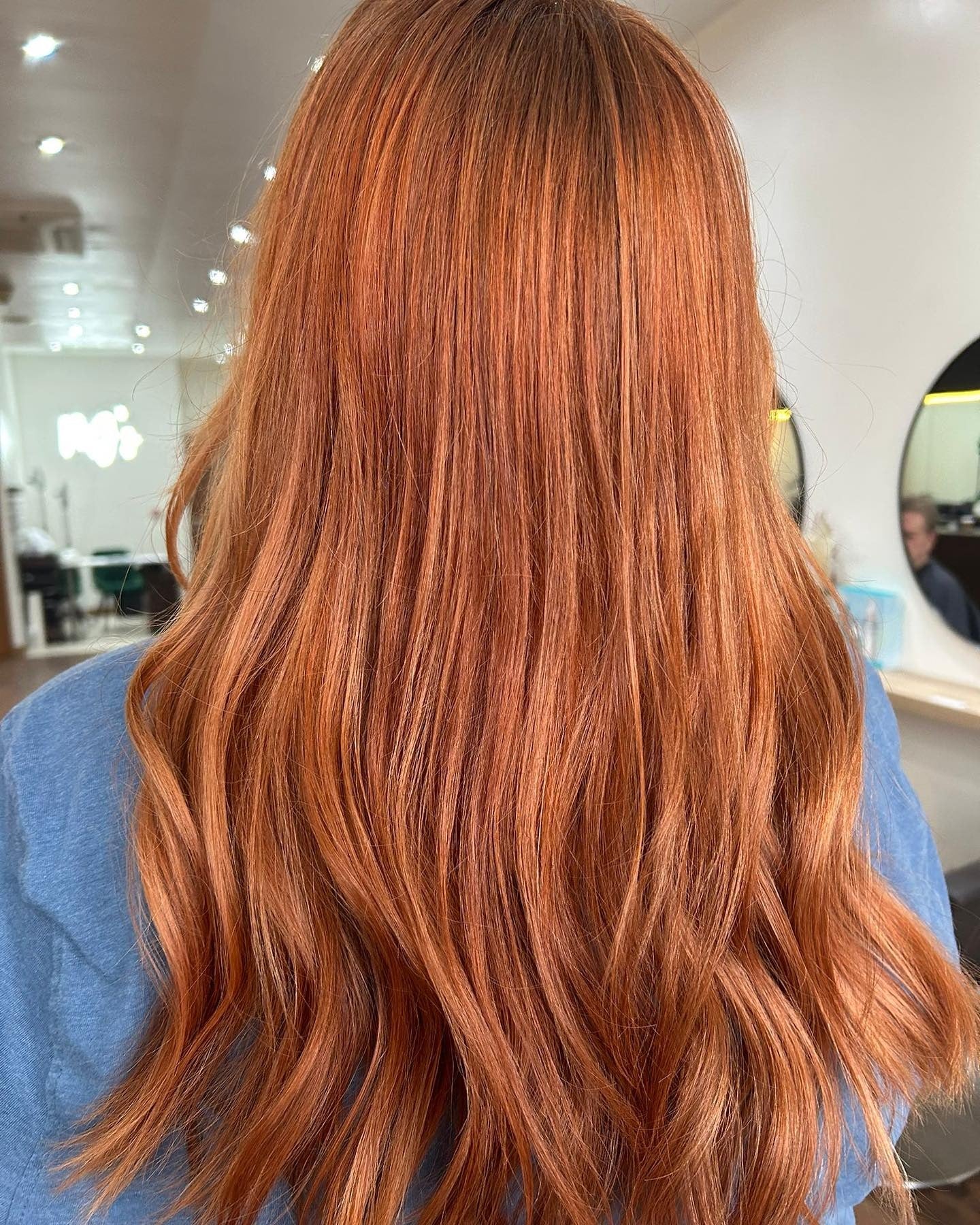 1. Soft Waves with Light Copper Flow (Copper Hair Color)