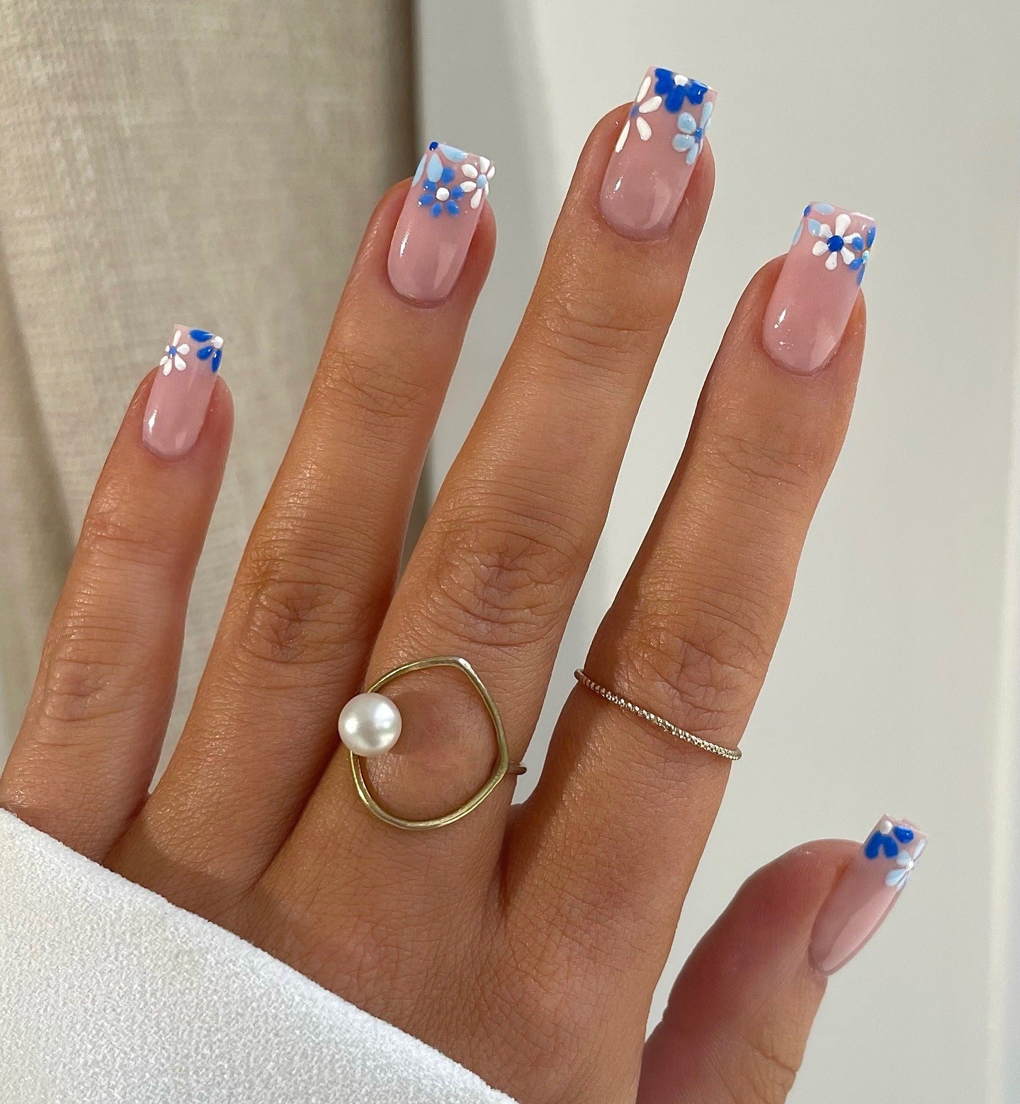 9. Blue Daisy Tips (Nail Art Ideas)