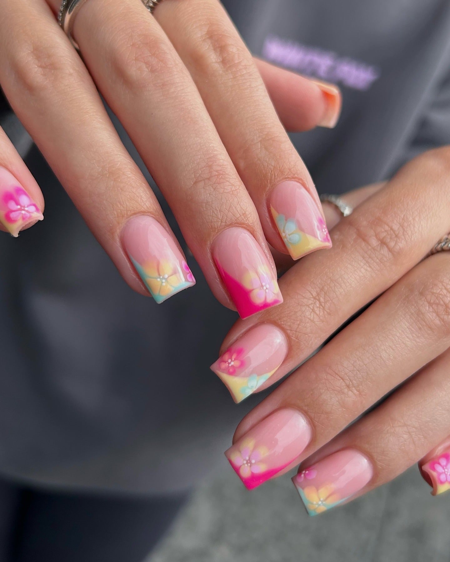 13. Candy Pastel Petal Tips (Nail Art Ideas)