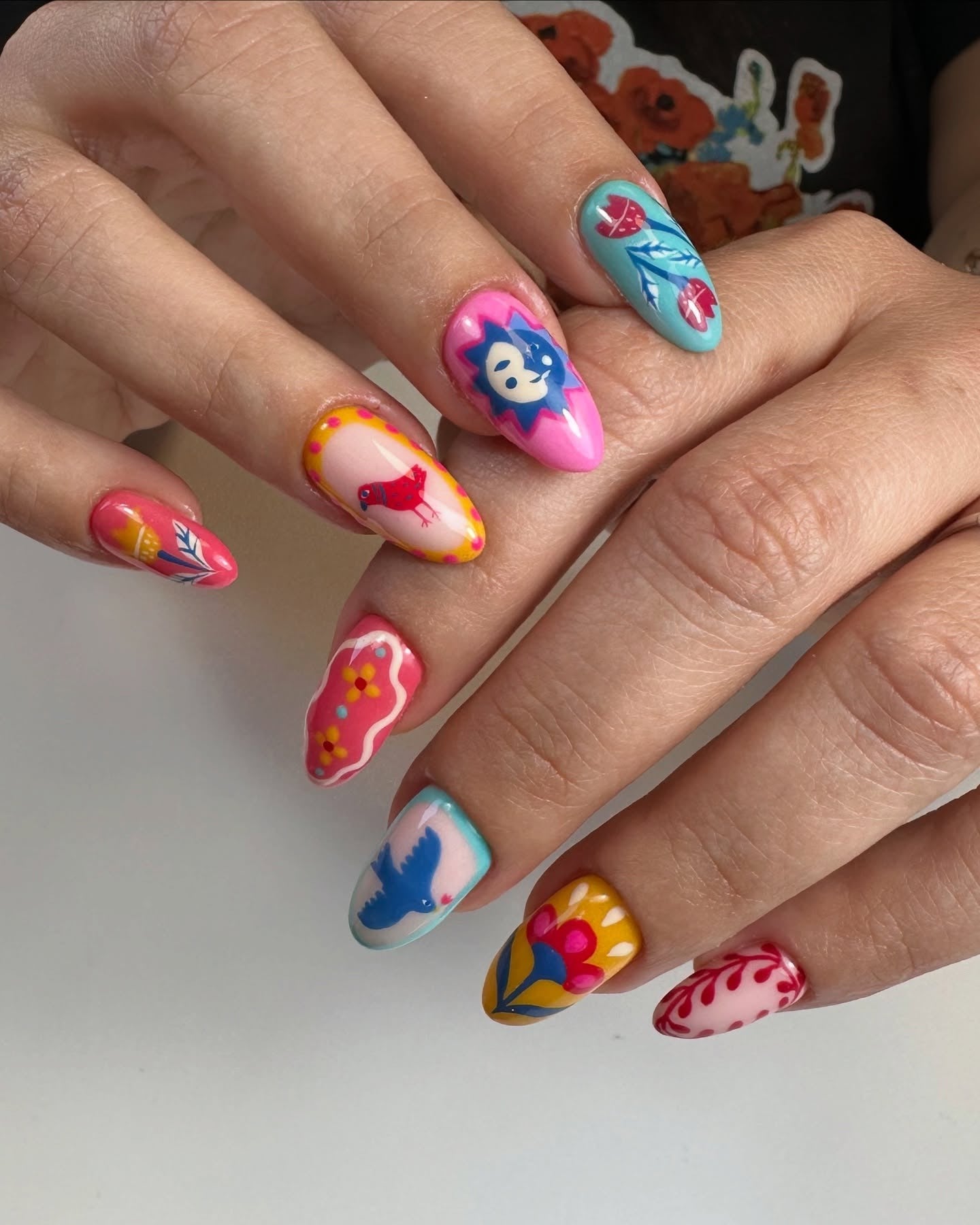 16. Electric Garden Fantasy (Nail Art Ideas)