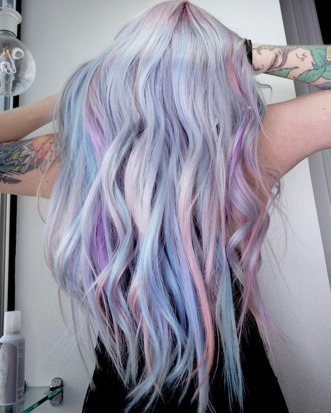 2. Icy Pastel Blend with Lavender and Baby Blue Streaks (Pastel Hair Colors)