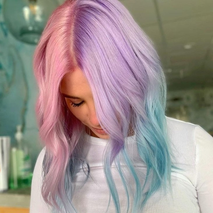 13. Pastel Ombre with Pink, Lavender, and Aqua Tips (Pastel Hair Colors)